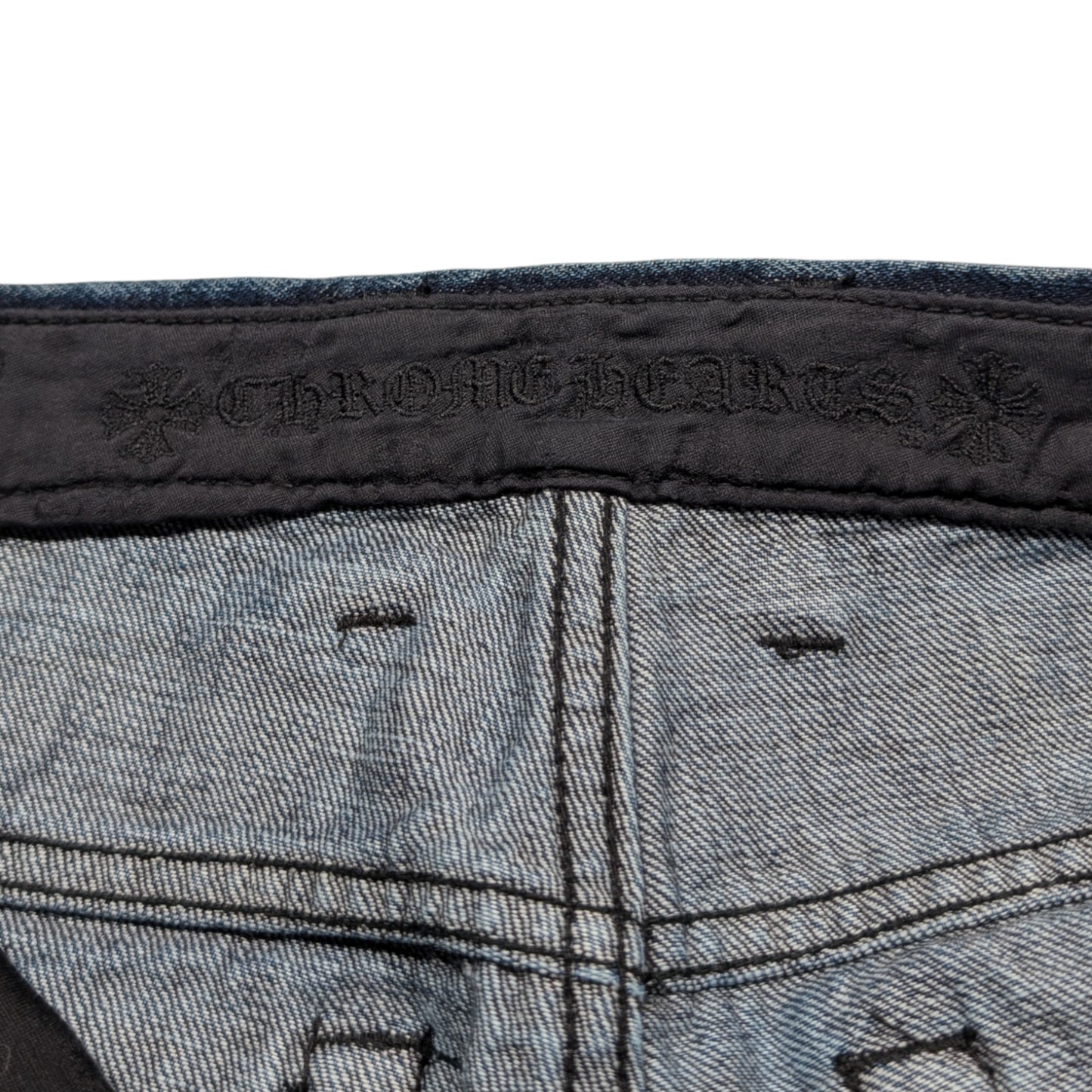 Fleur Knee Denim Cross Patch Jeans