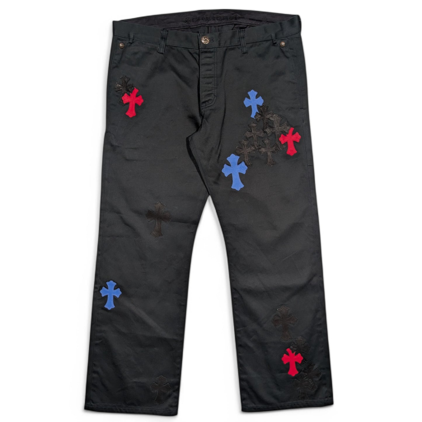 Red & Blue Cross Patch Chino Pants