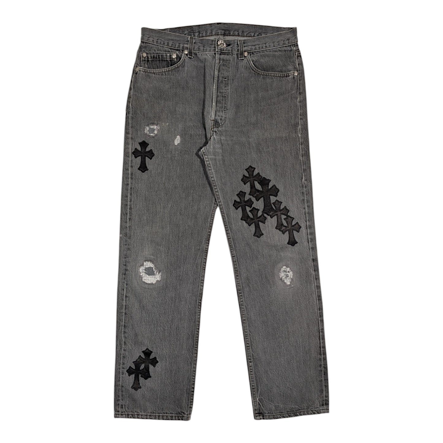 Grey Vintage Levi's Cross Patch Jeans