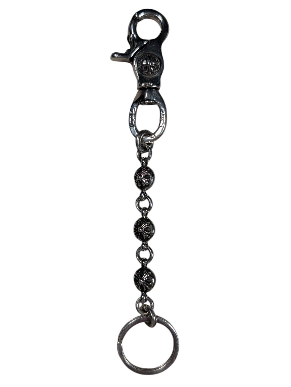 Crossball Keychain Clip Silver