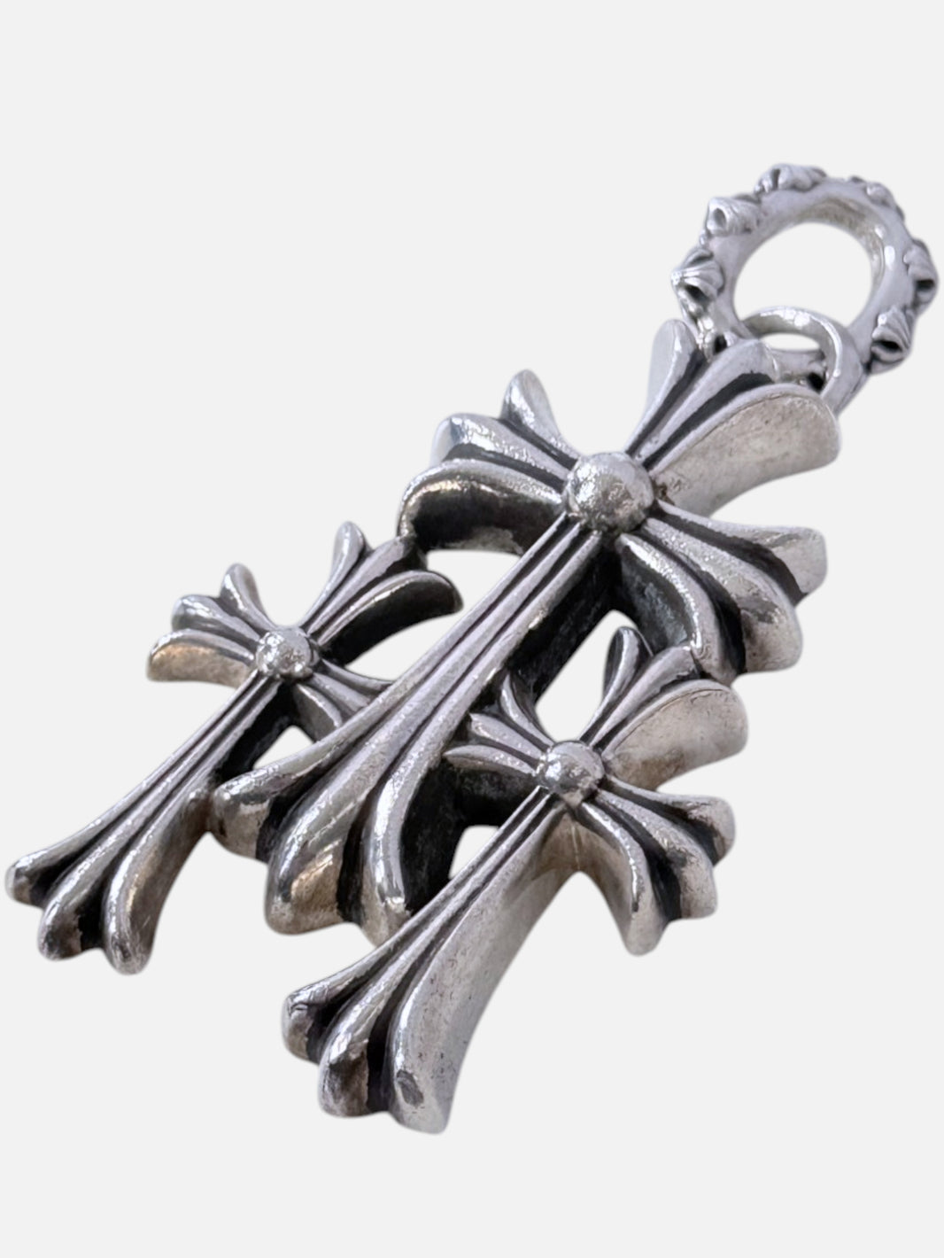 Triple Cross Keychain Chrome Hearts Sterling Silver Charm