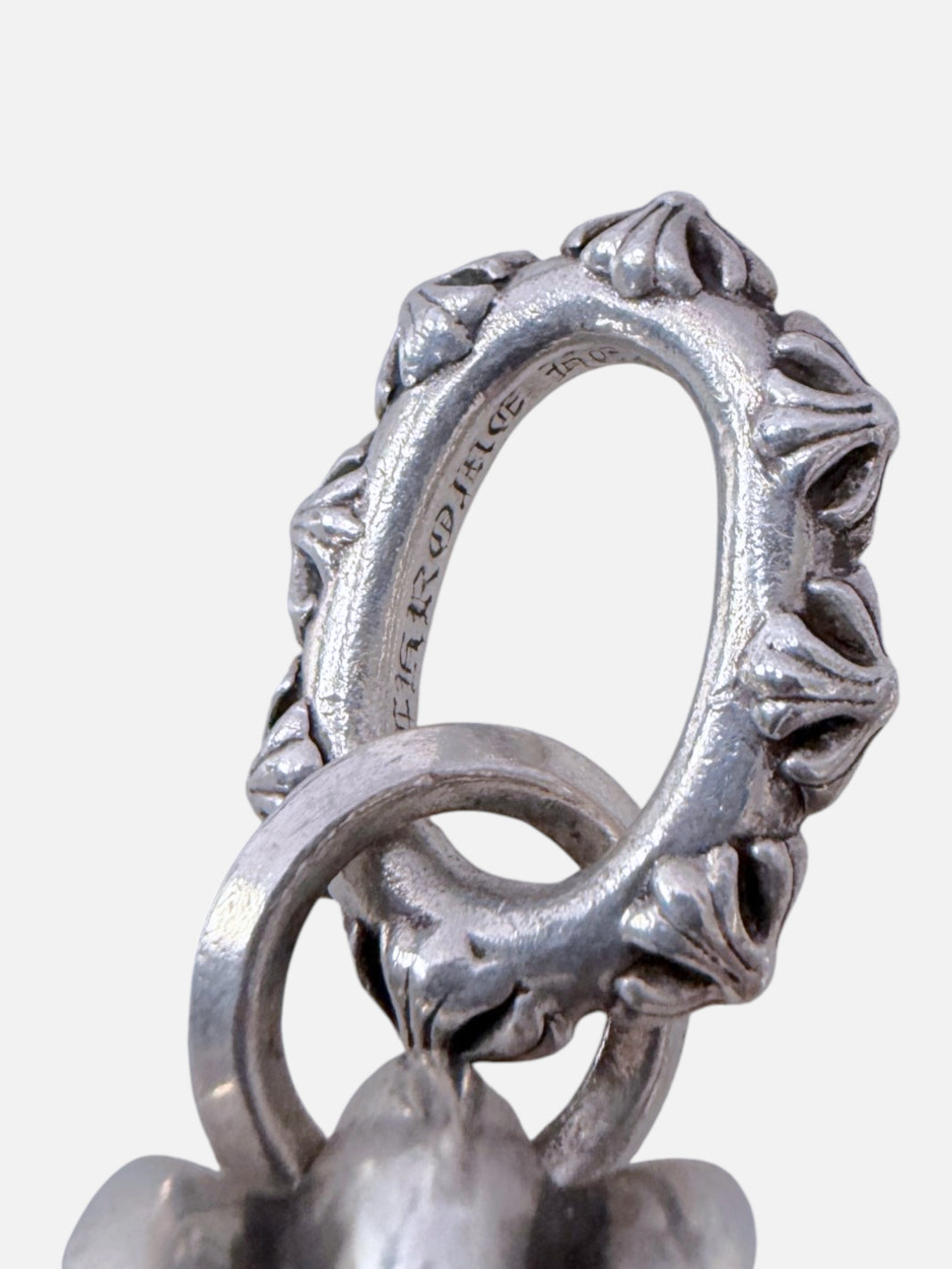 Sterling Silver Chrome Hearts Cross Pendant Keychain