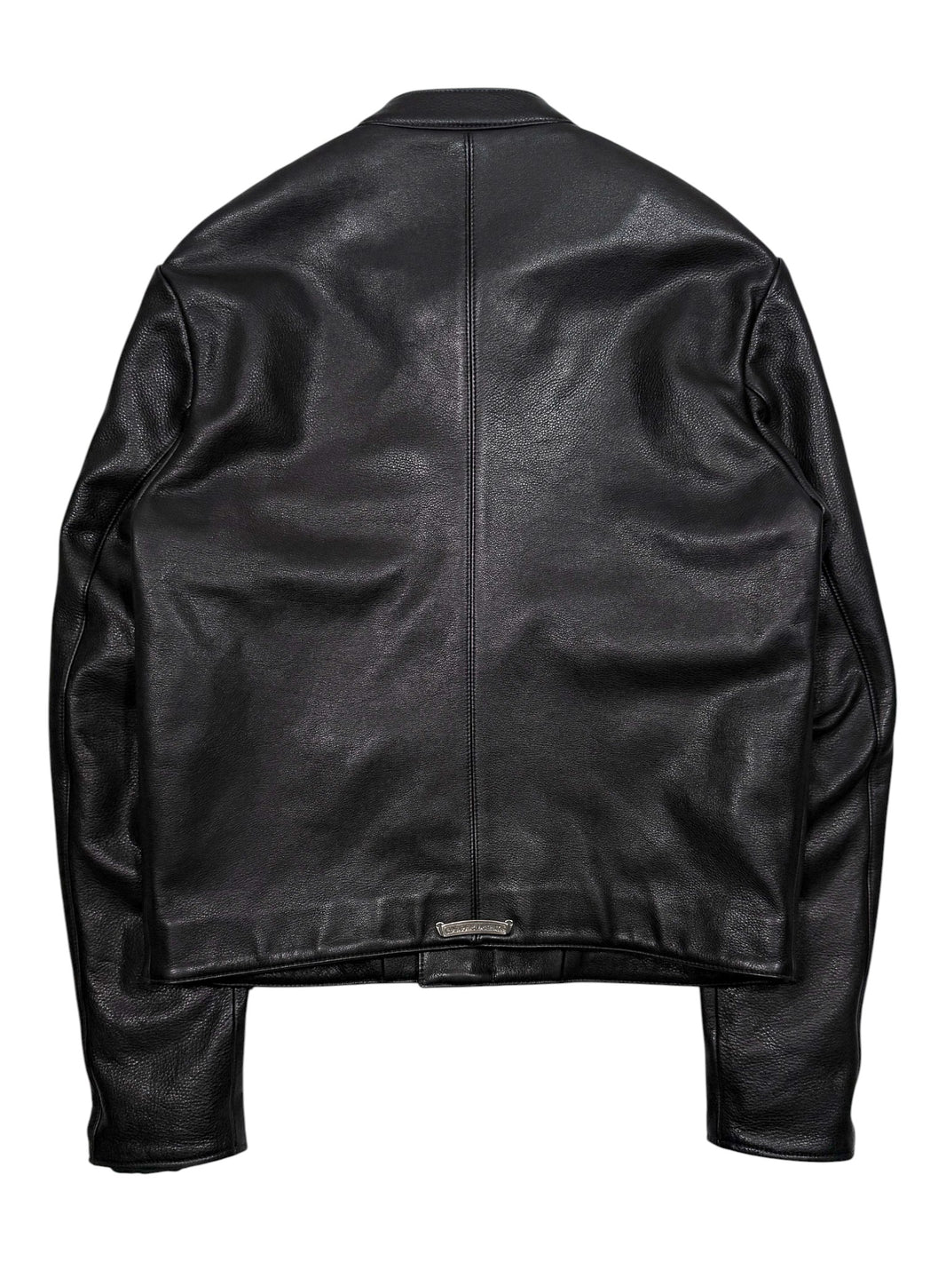 Chrome Hearts Red Cross Patch Leather Racing Jacket Sterling Silver Hardware