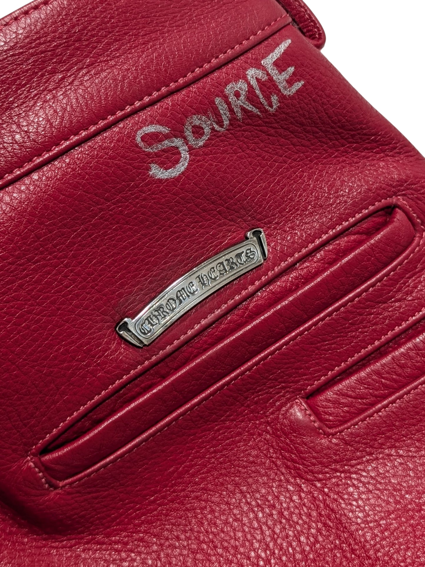 Young Thug CH Matty Boy Sex Records Red Leather Chino Pants
