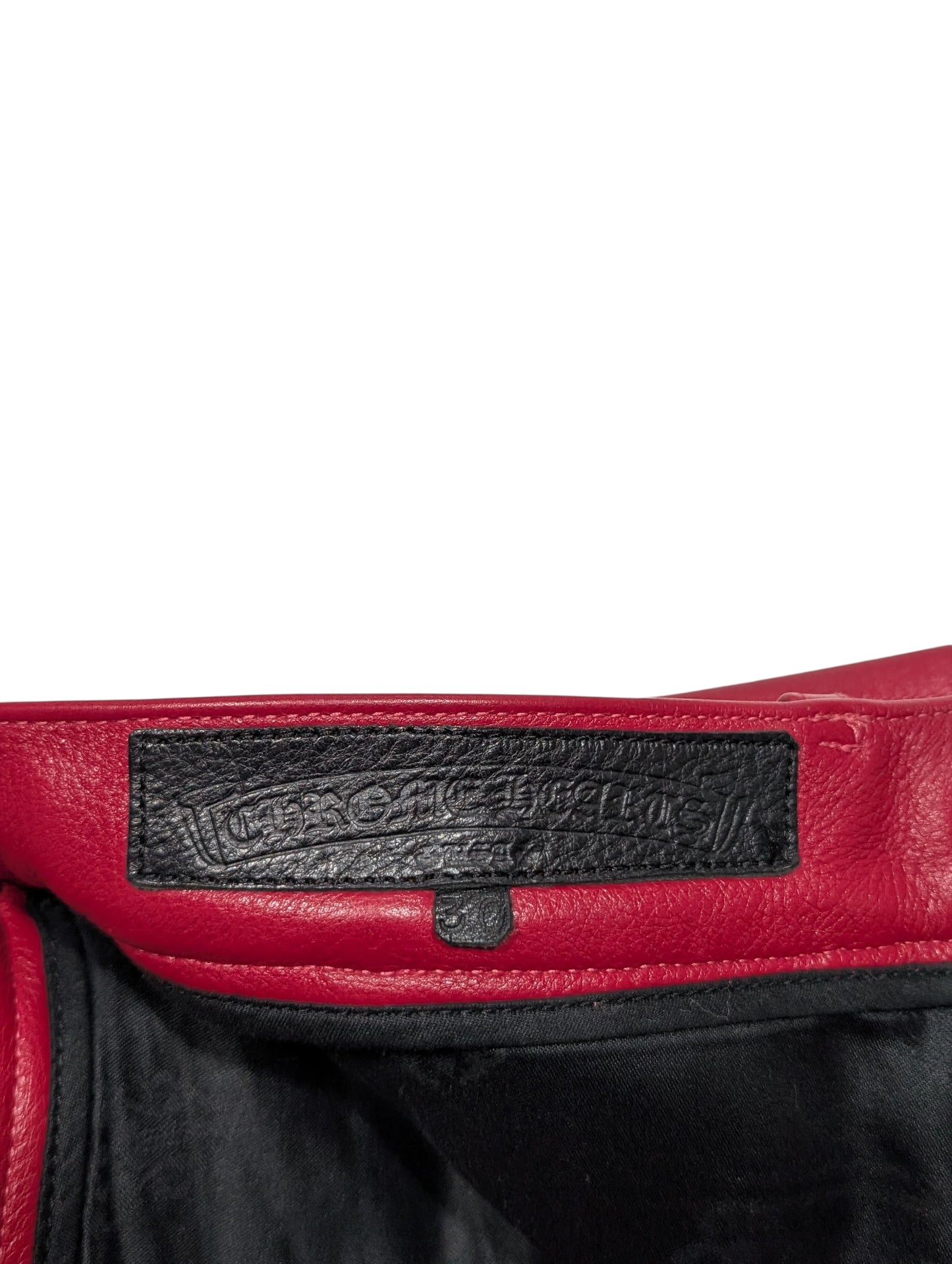 Young Thug CH Matty Boy Sex Records Red Leather Chino Pants