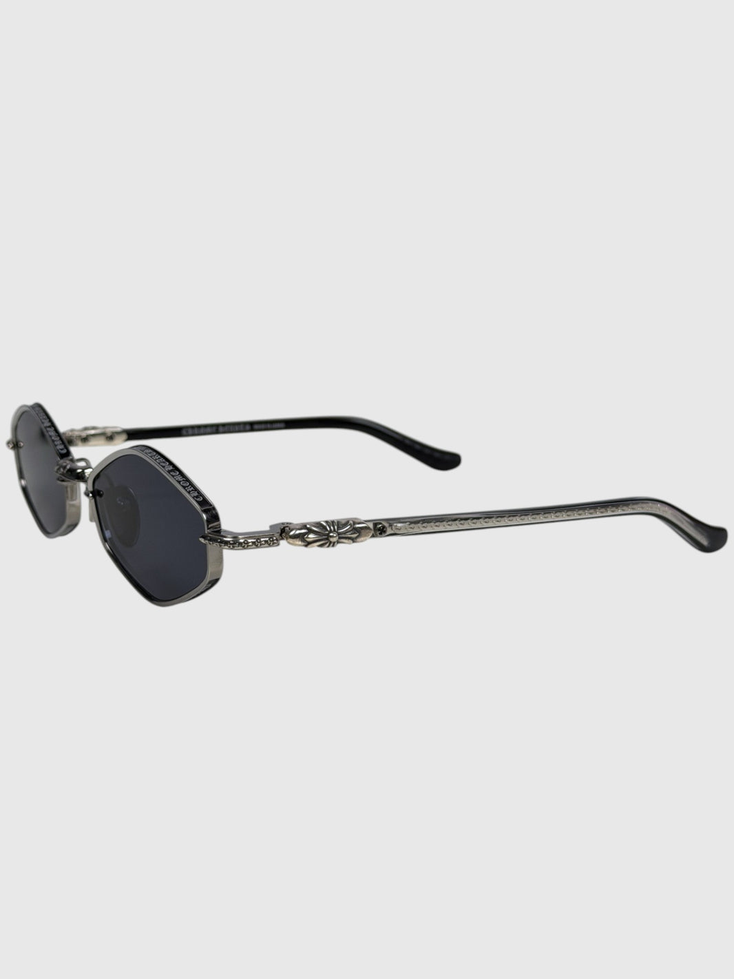 Silver Cross Hinge Chrome Hearts Nip Slip Eyewear Black