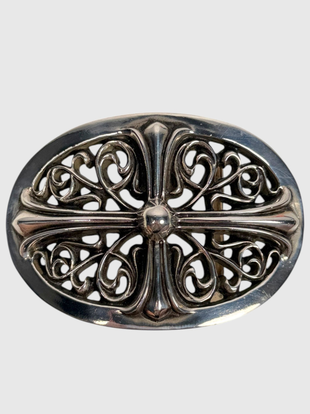 Chrome Hearts Oval Cross Belt Buckle .925 Sterling Silver