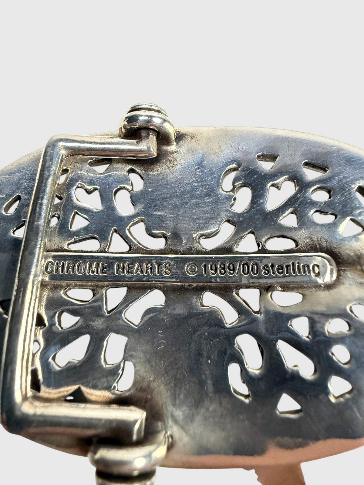 Sterling Silver Chrome Hearts Buckle Openwork Scroll Filigree