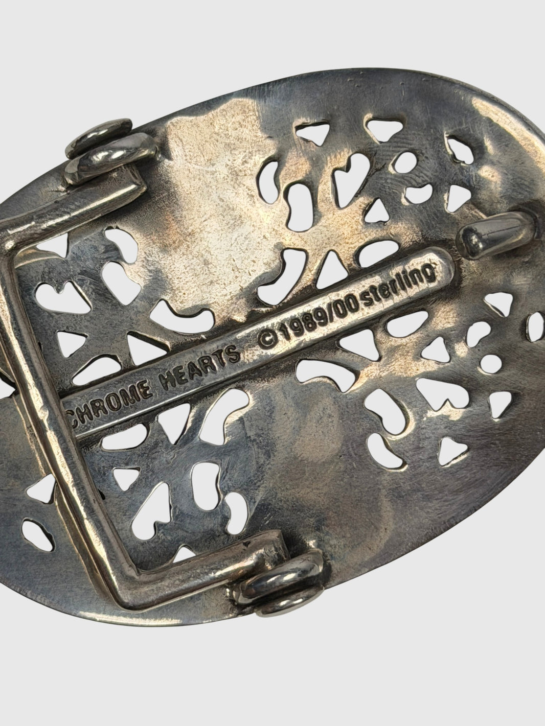 Vintage Chrome Hearts Oval Buckle Silver Cross Hardware