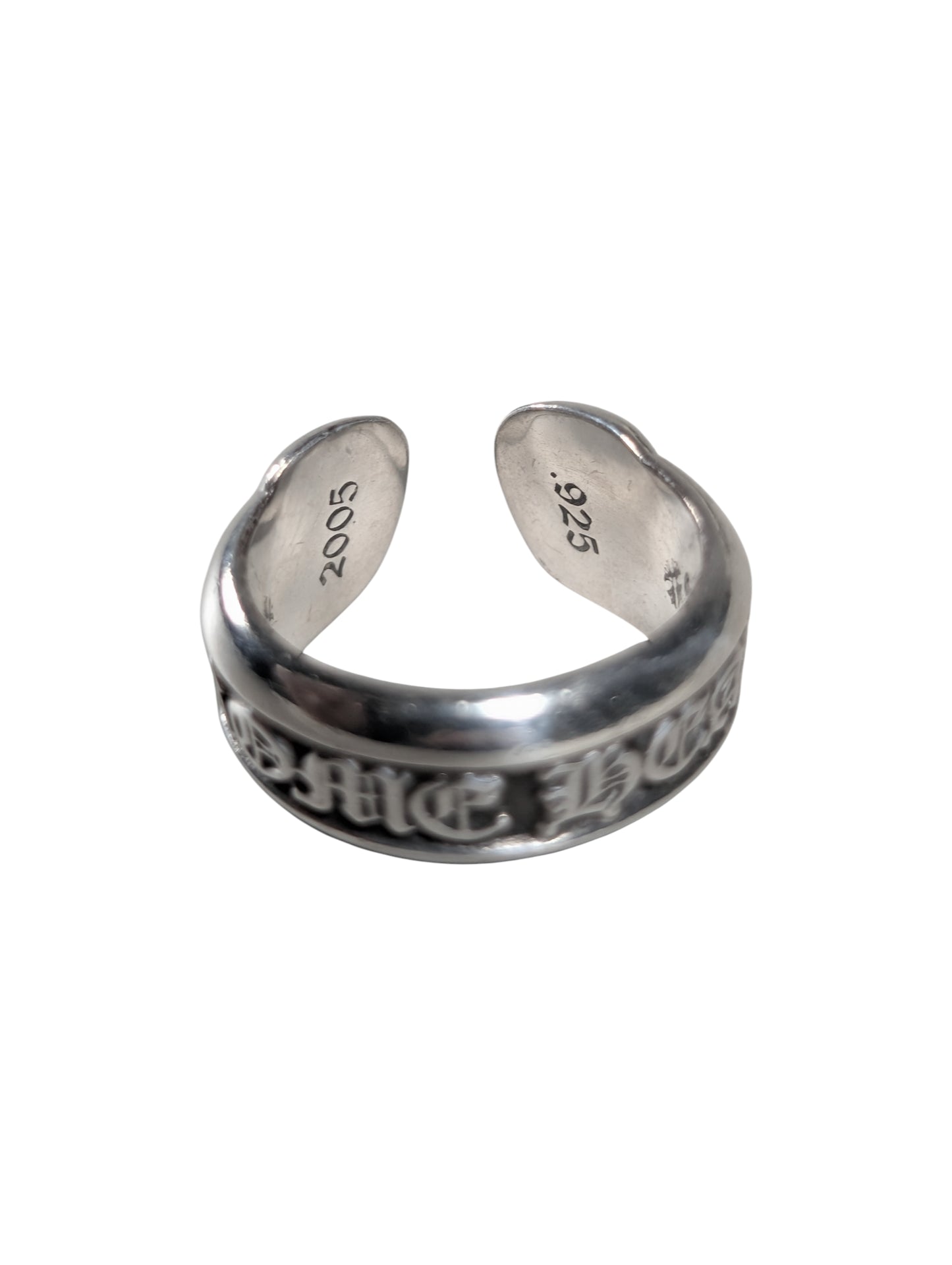 Silver Scroll Logo Ring