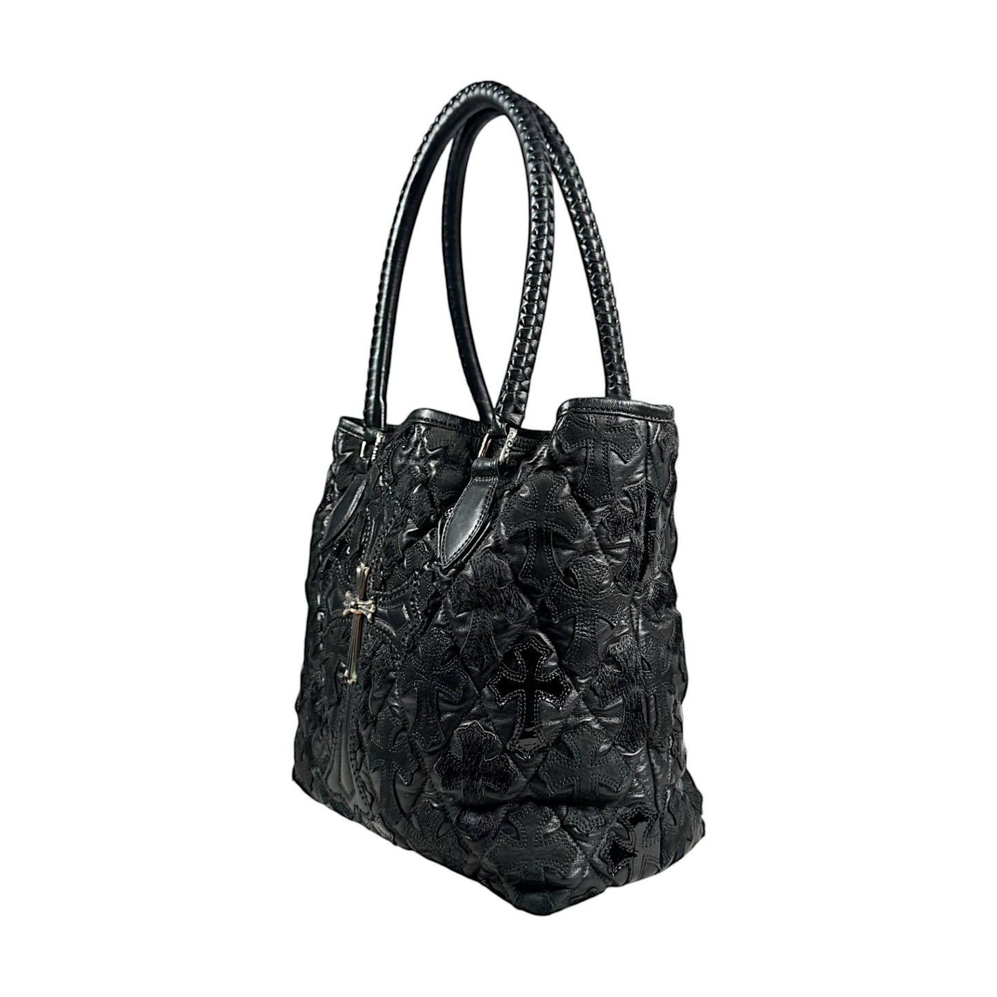 Cemetery Cross Patch Quilt Tote Bag