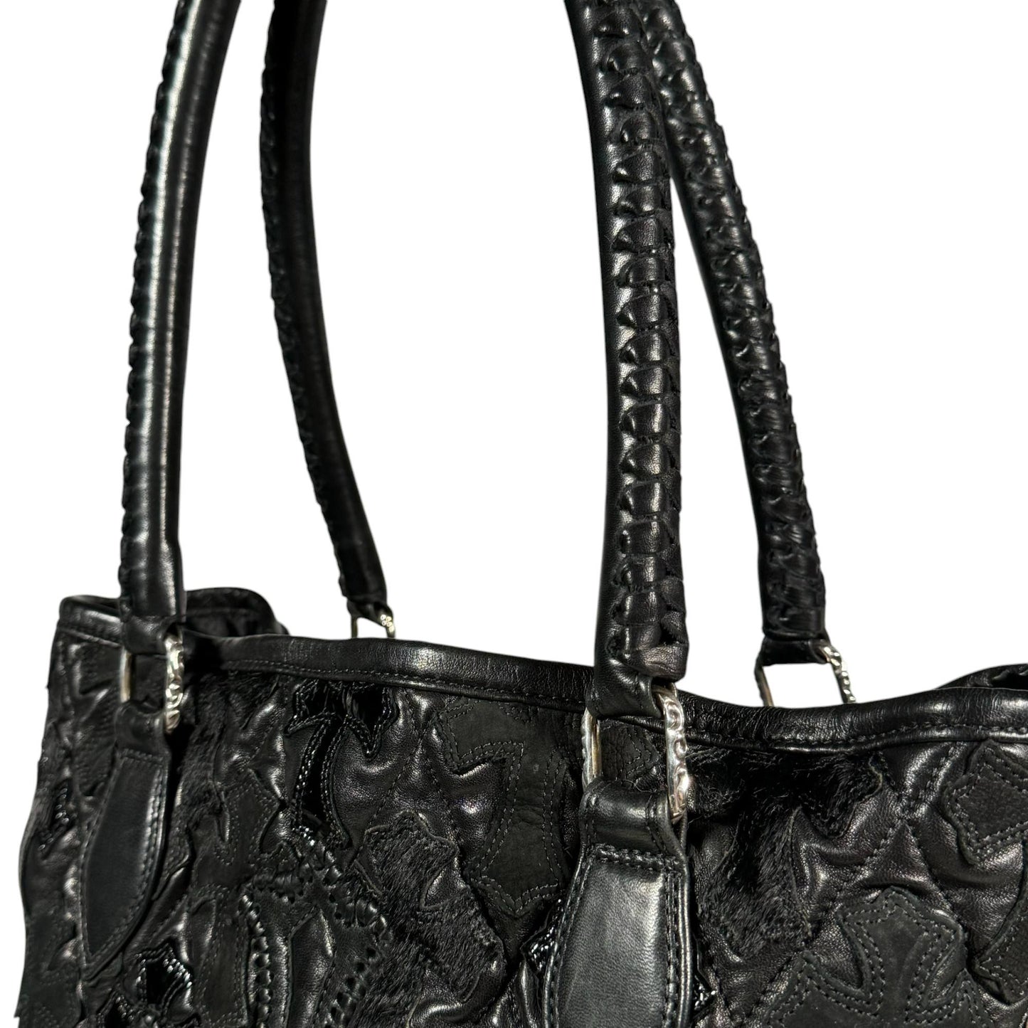 Cemetery Cross Patch Quilt Tote Bag