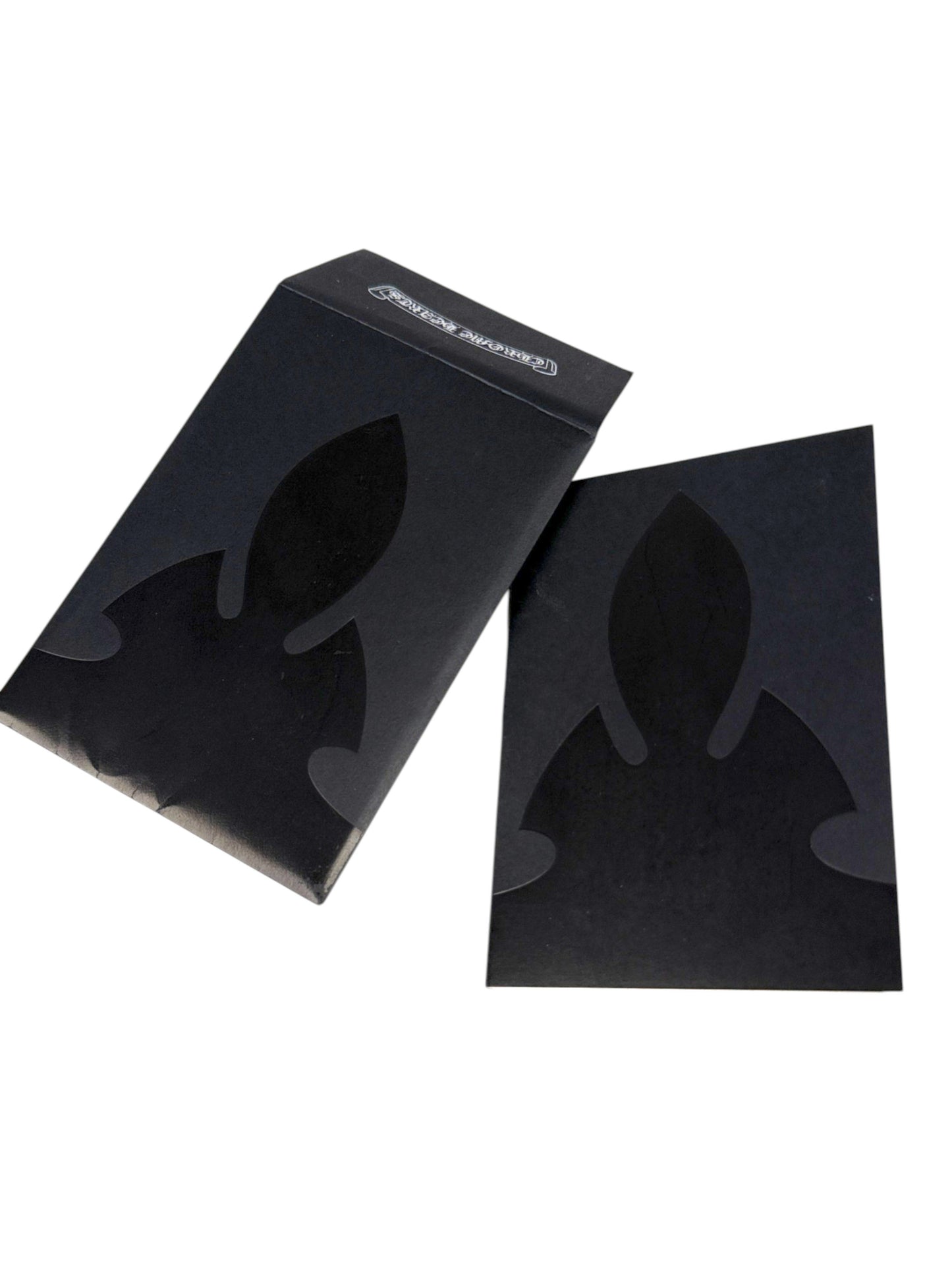Chrome Hearts black glasses packaging with dagger graphic