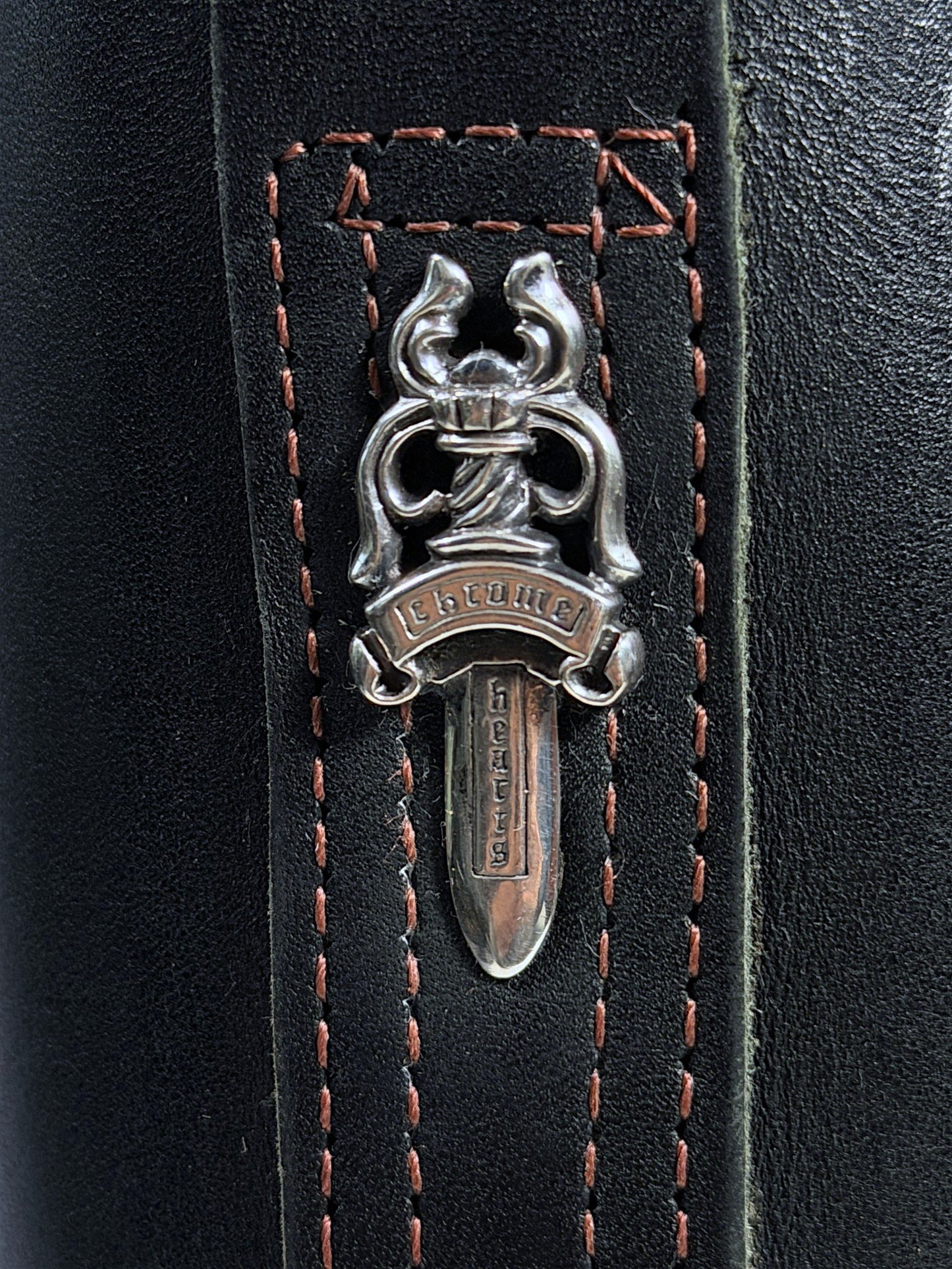 Archival Chrome Hearts Wesco Gunslinger Boots Black Leather Silver