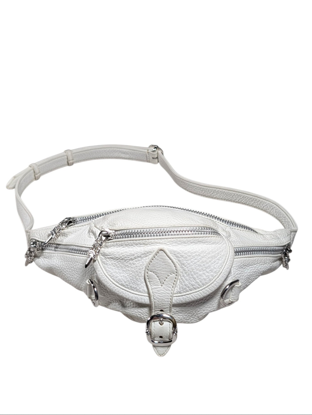Chrome Hearts Mini Snat Pack White Leather Bag Verified YP Collective
