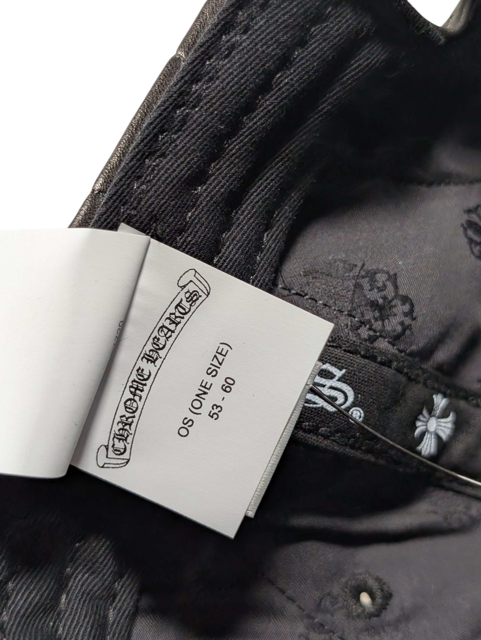 chrome hearts spiderweb hat silver cross patch leather black silver buckle limited edition rare cap