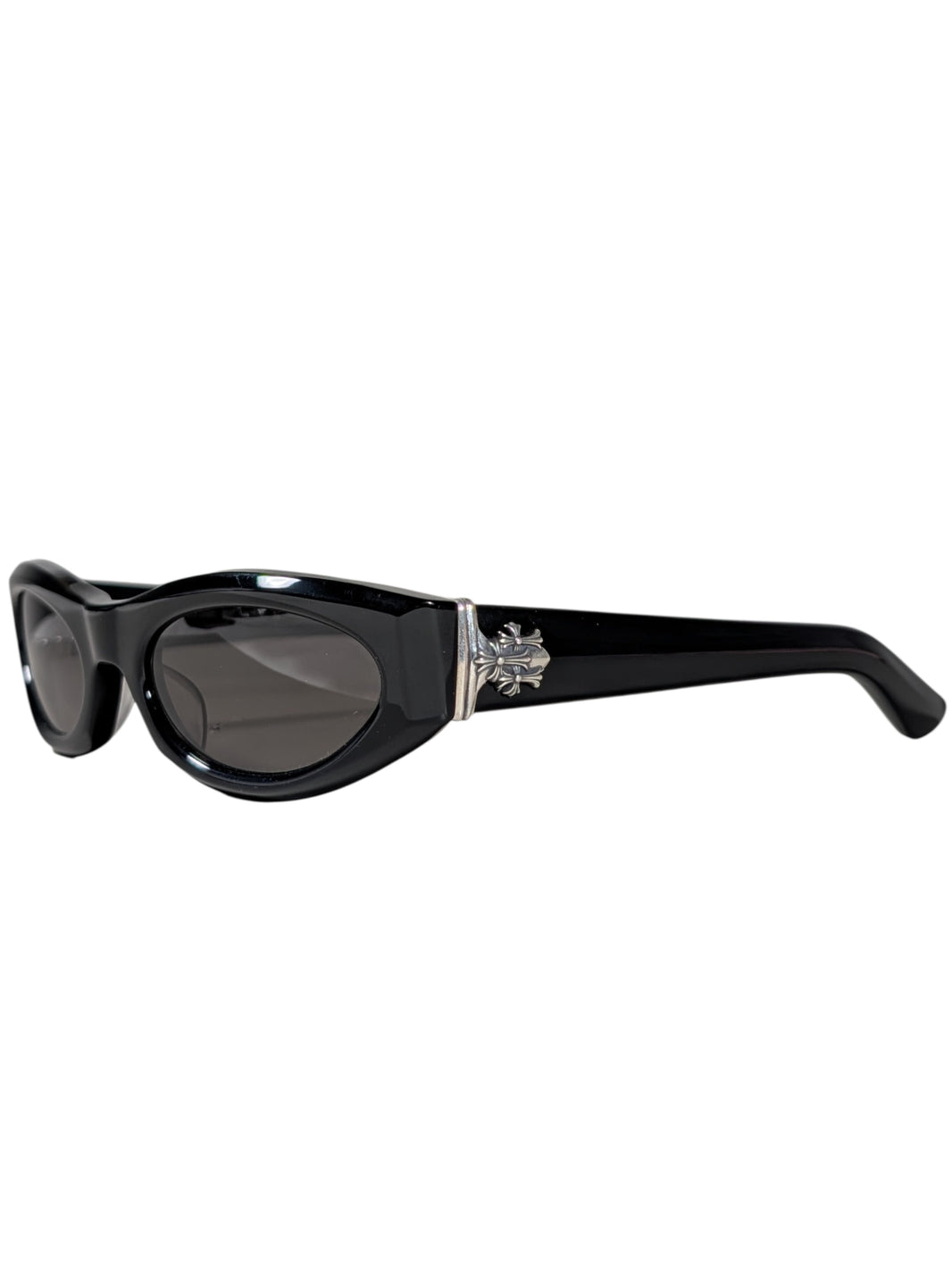 chrome hearts edenbox sunglasses black frame silver cemetery triple cross collectible eyewear