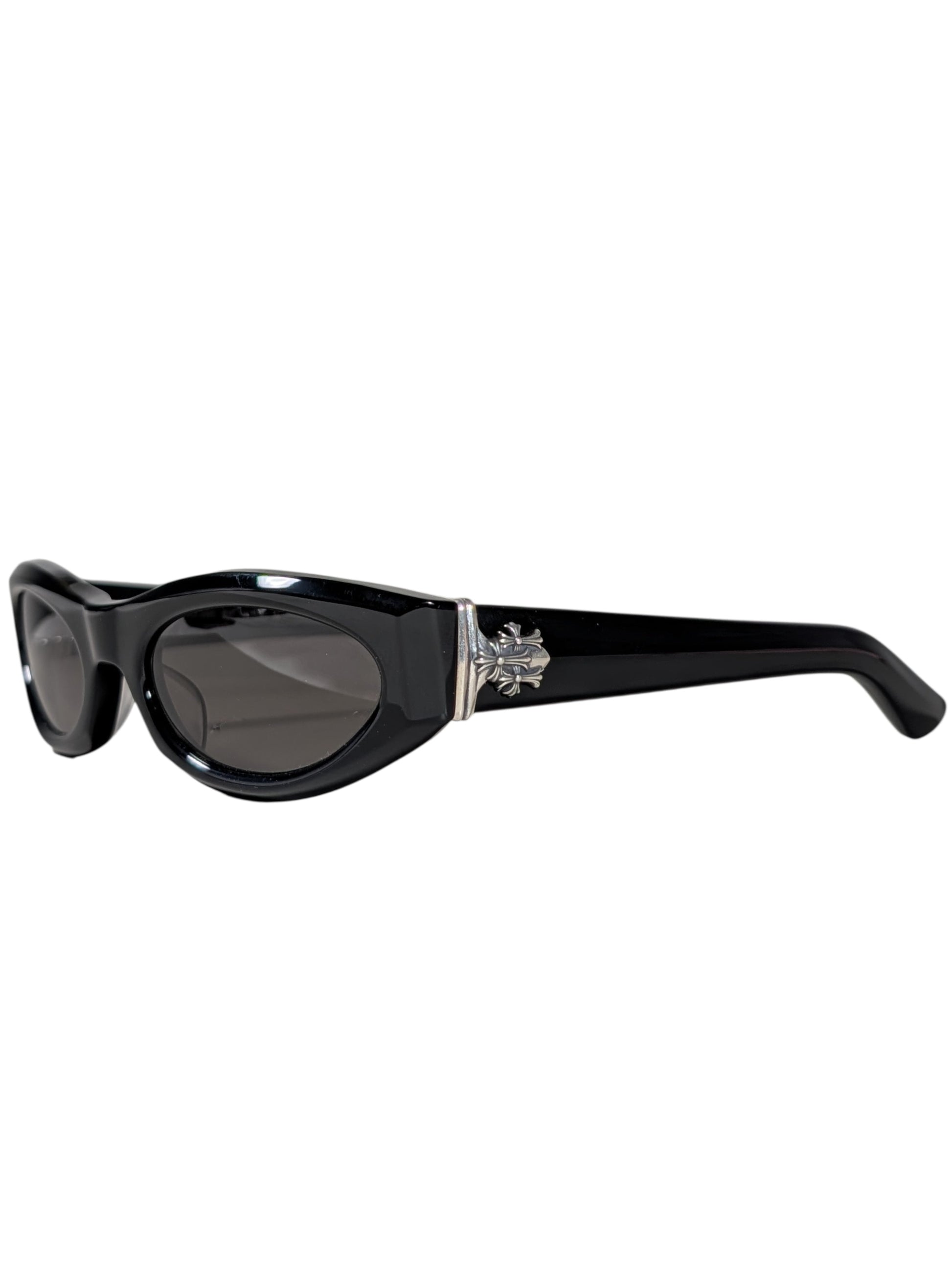 chrome hearts edenbox sunglasses black frame silver cemetery triple cross collectible eyewear