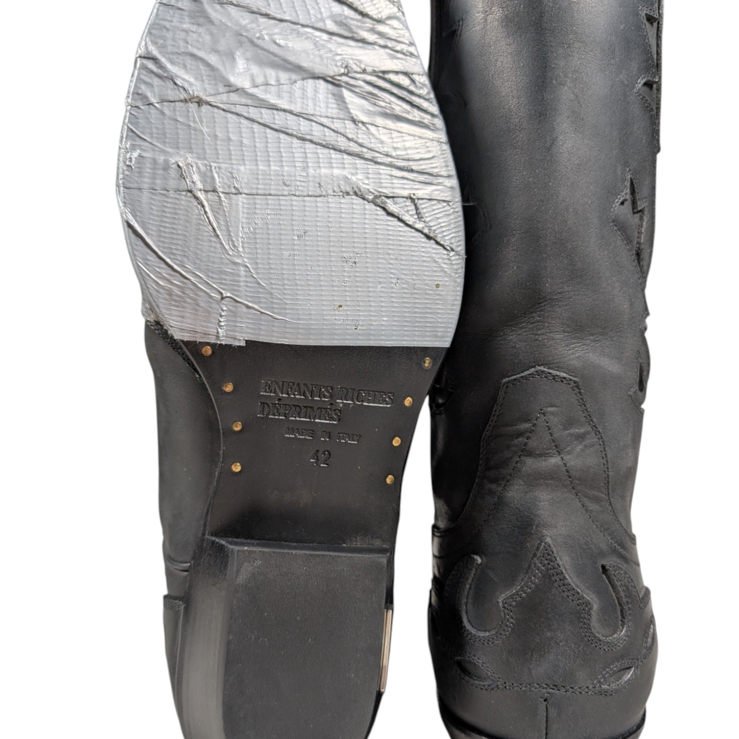 Duct Tape Western Leather Boots