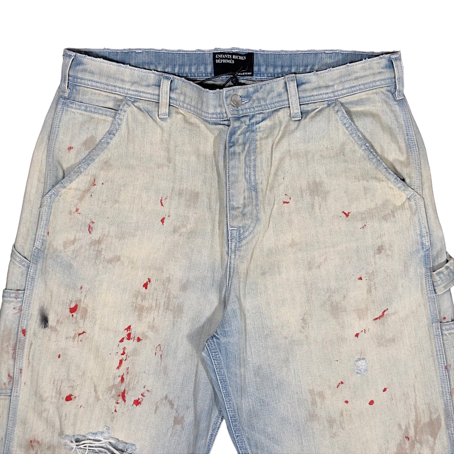 Herringbone Blood Stained Carpenter Pants