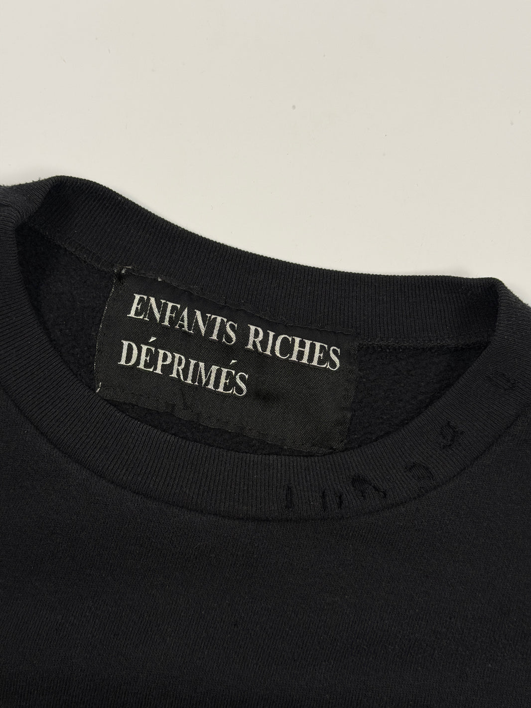 Archive ERD Chessboard Sweater Black Cotton Fleece Ribbed Crewneck