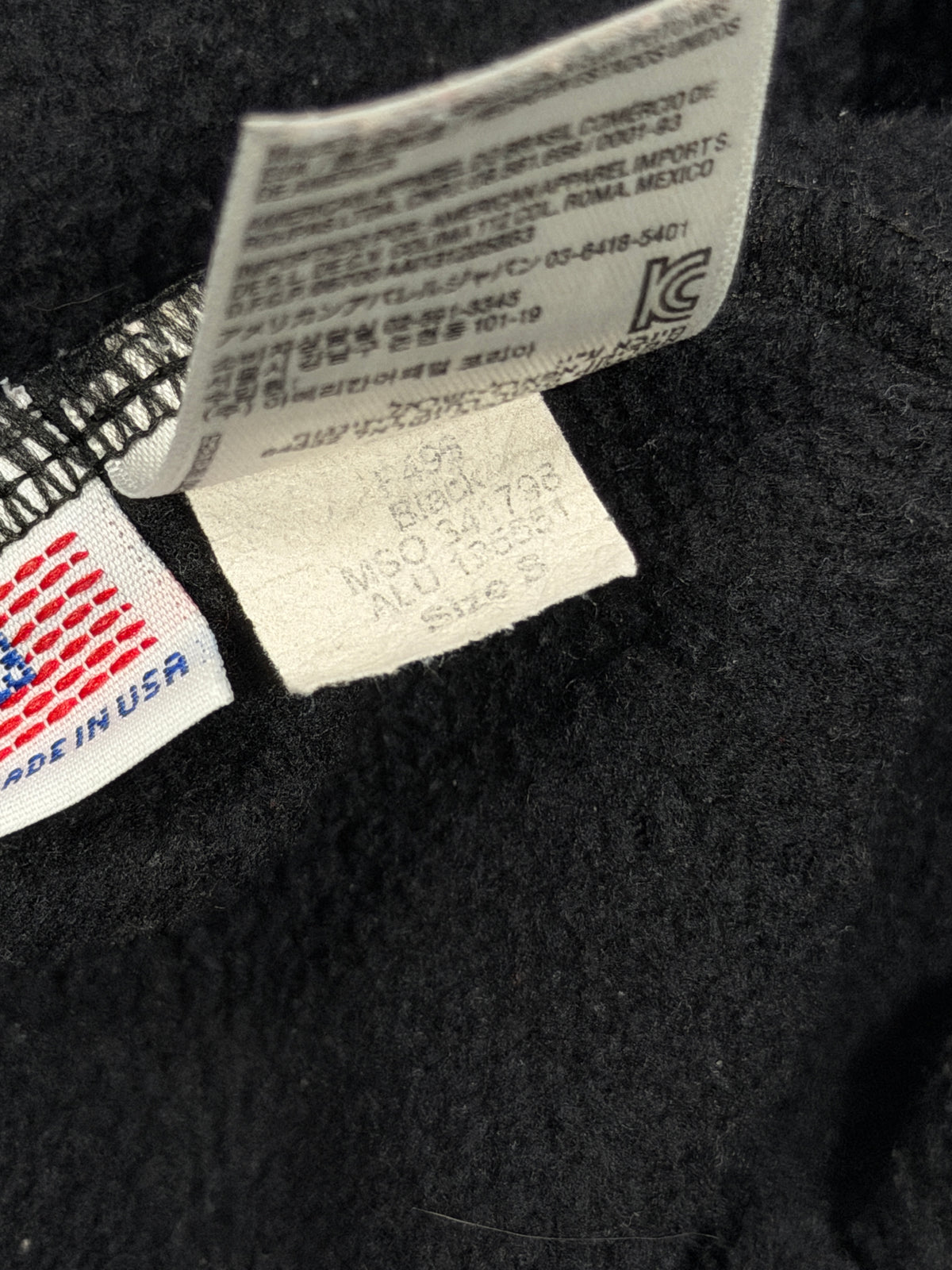 Early ERD Chessboard Crewneck Black Fleece Made in USA