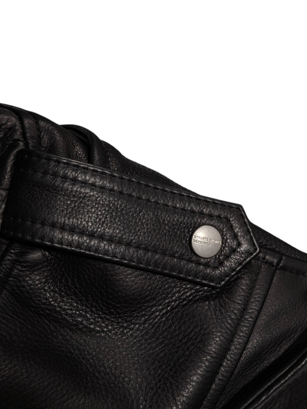 enfants riches deprimes leather chessboard motorcycle jacket zipper detail