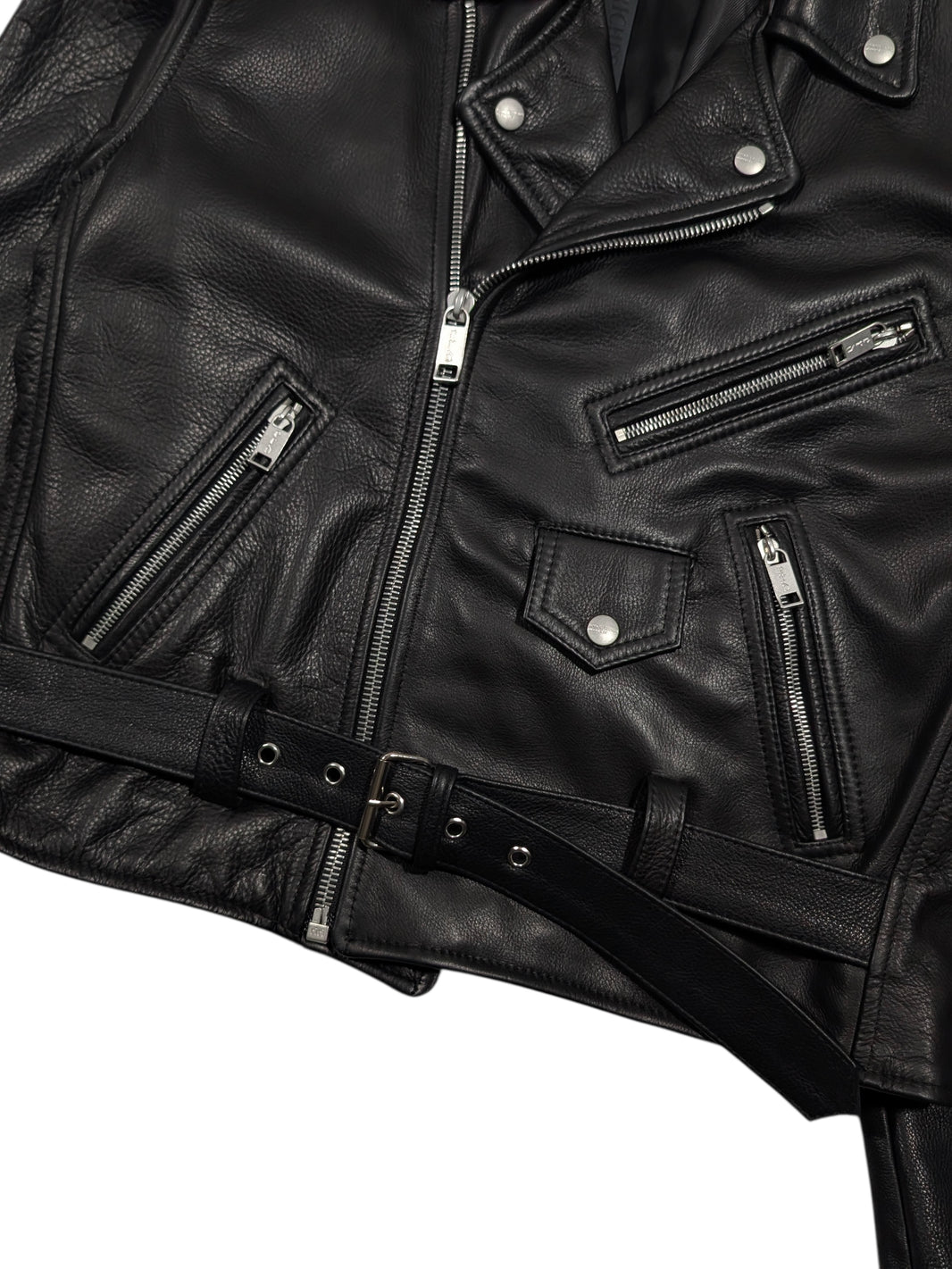 enfants riches deprimes leather jacket chessboard pattern black leather