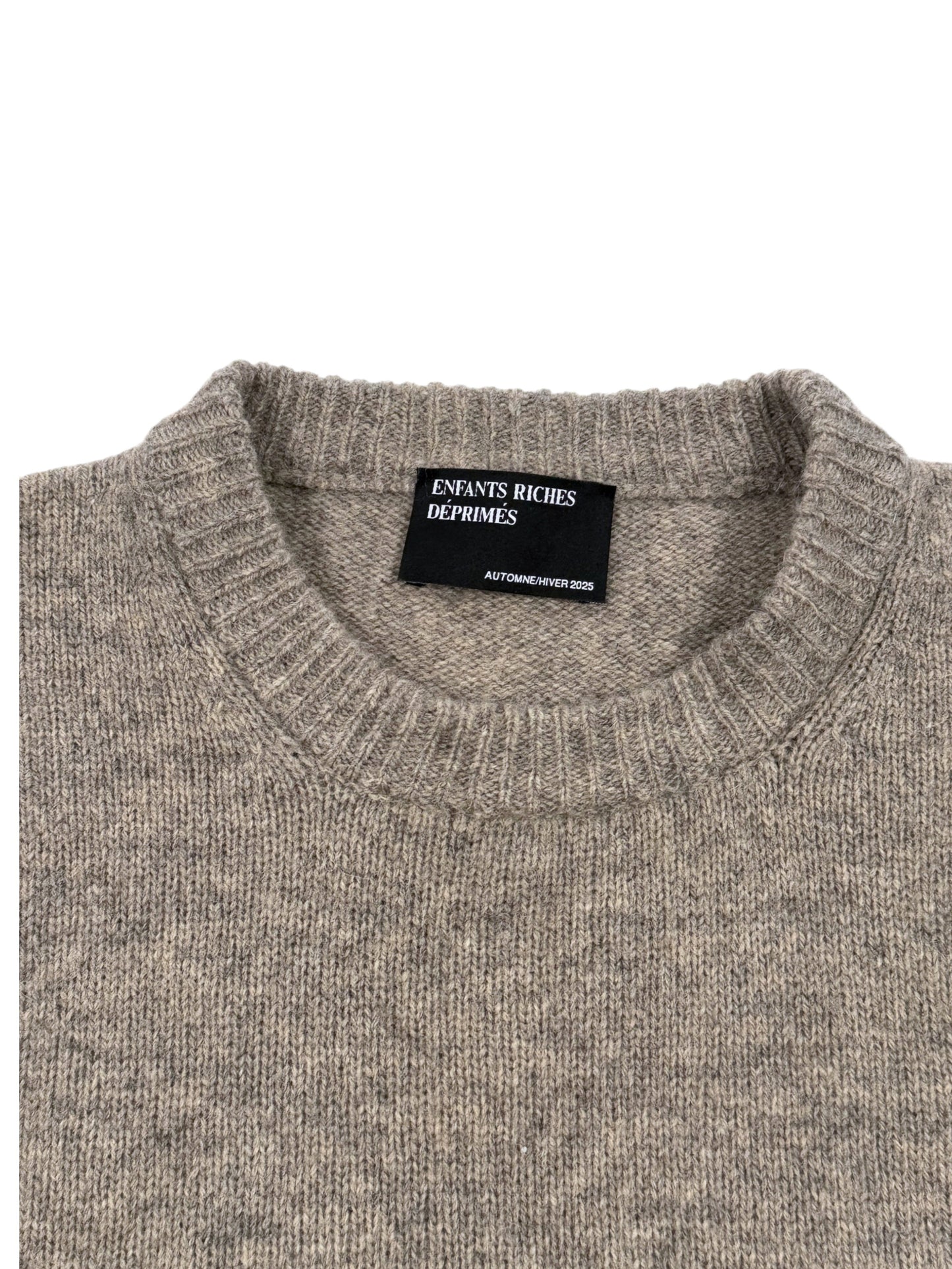 Enfants Riches Déprimés Automne Hiver 2025 grey Shetland wool knit label