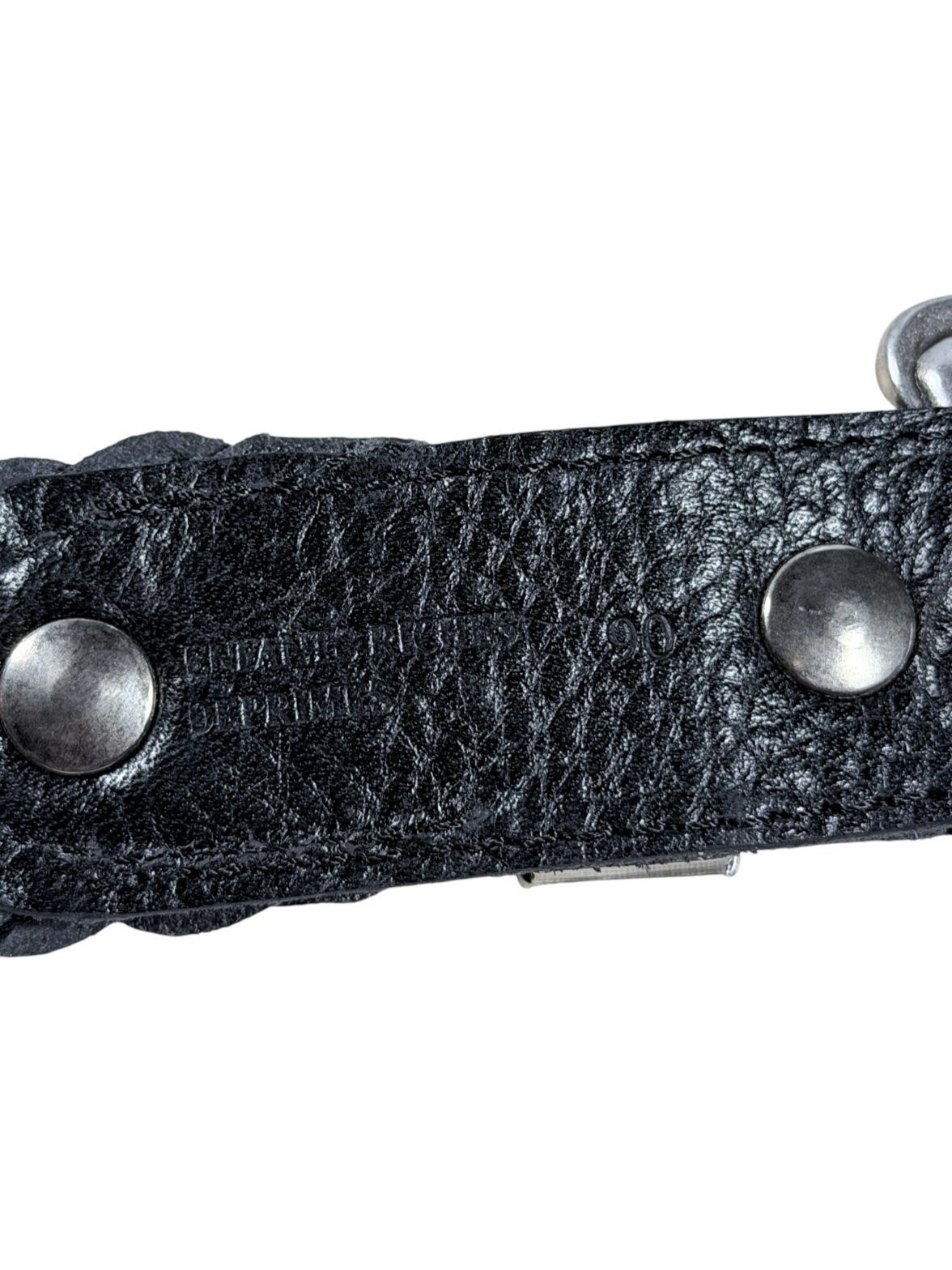 Enfants Riches Déprimés Port of Souls Belt Woven Black Leather Size 90