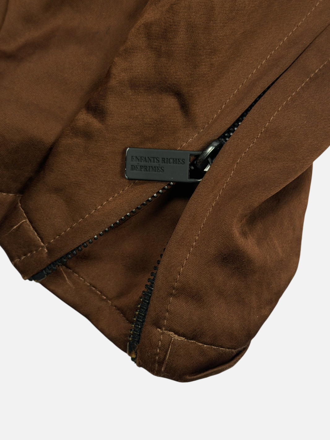 Enfants Riches Déprimés Brown Satin Track Pants SS22 Black Piping