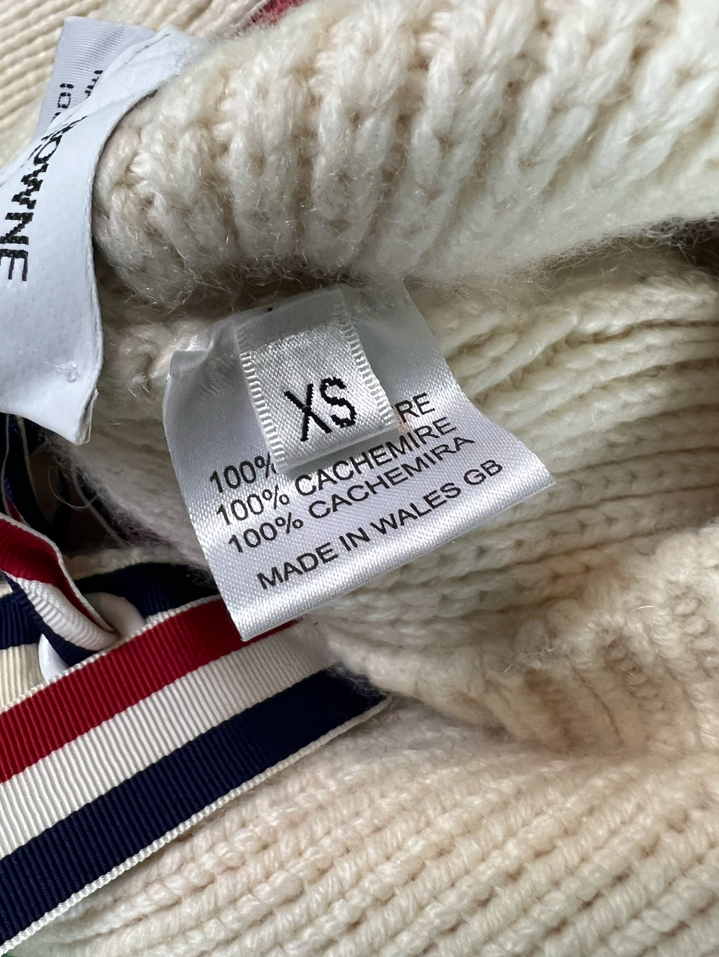 6 ply cashmere Thom Browne sweater made in Wales, size XS