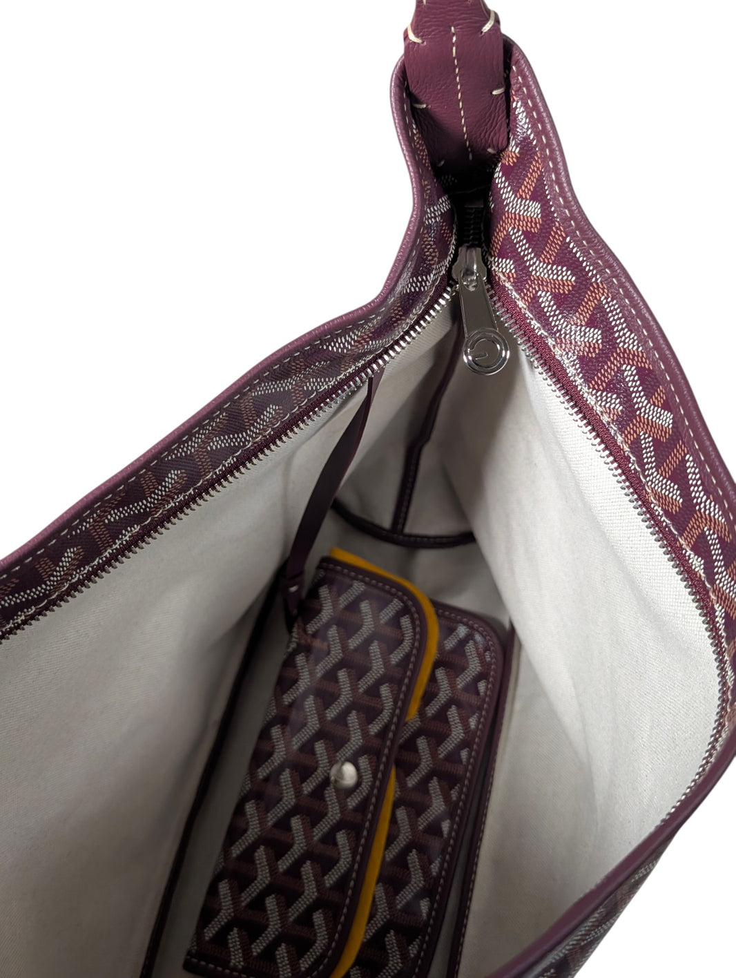 Goyard Bohème Hobo Tote Bag Burgundy Authenticated Designer