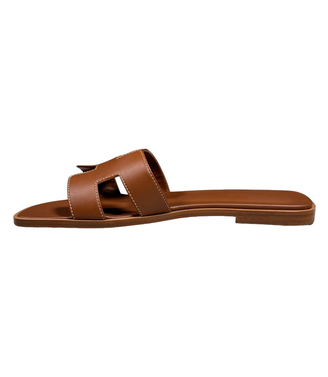 hermes oran sandals brown