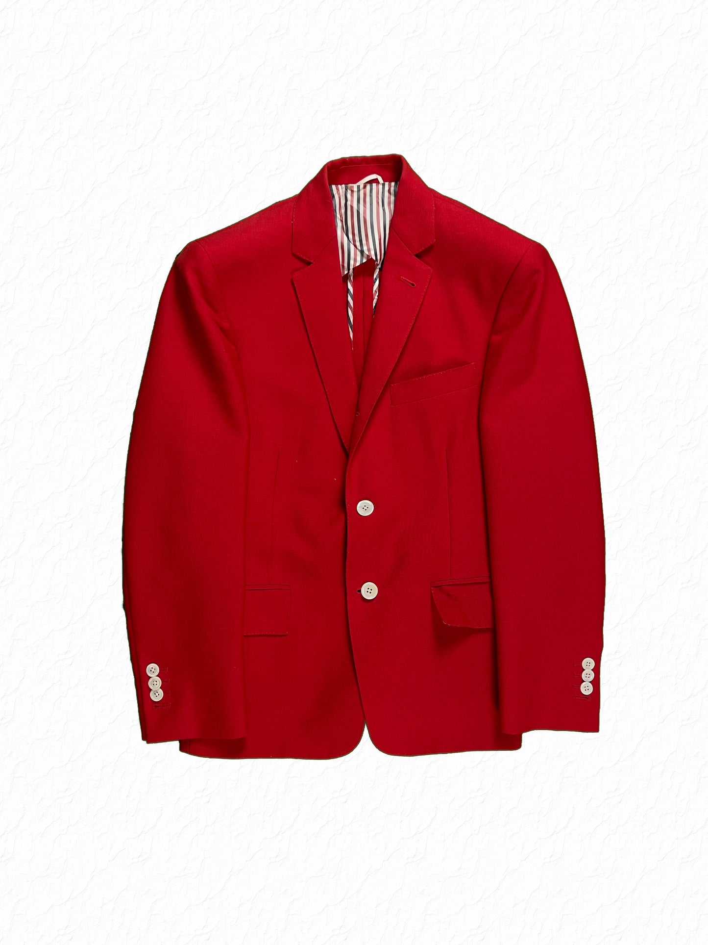 Two button red mohair Thom Browne blazer from Spring 2012