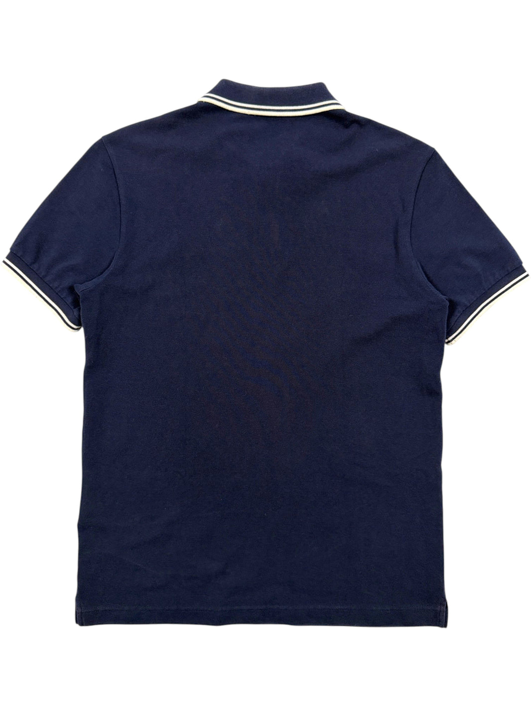 Prada Panther Piqué Polo Shirt Navy White Tipped Cuffs