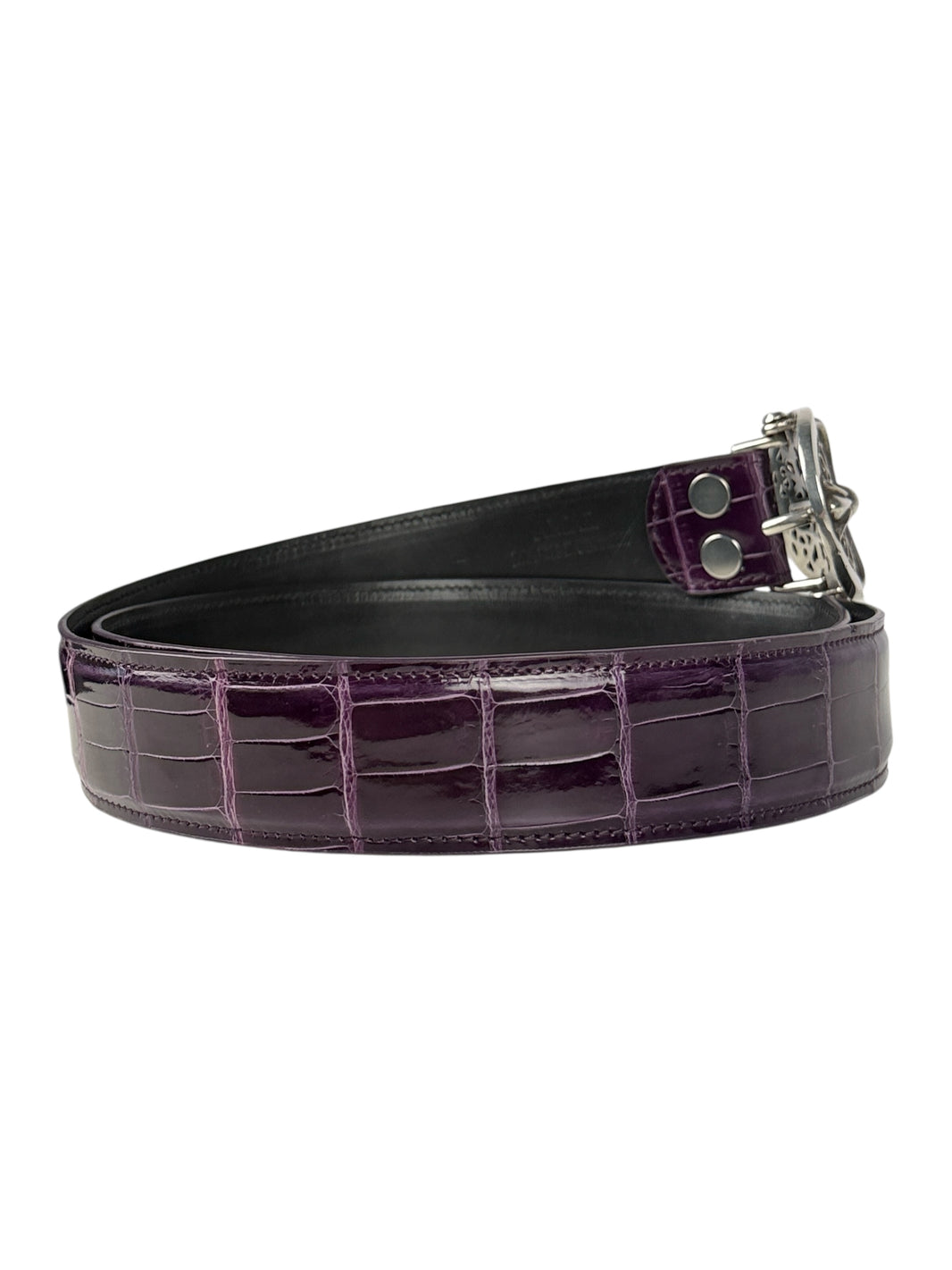 AMAL V2 belt strap shown with Chrome Hearts oval cross buckle