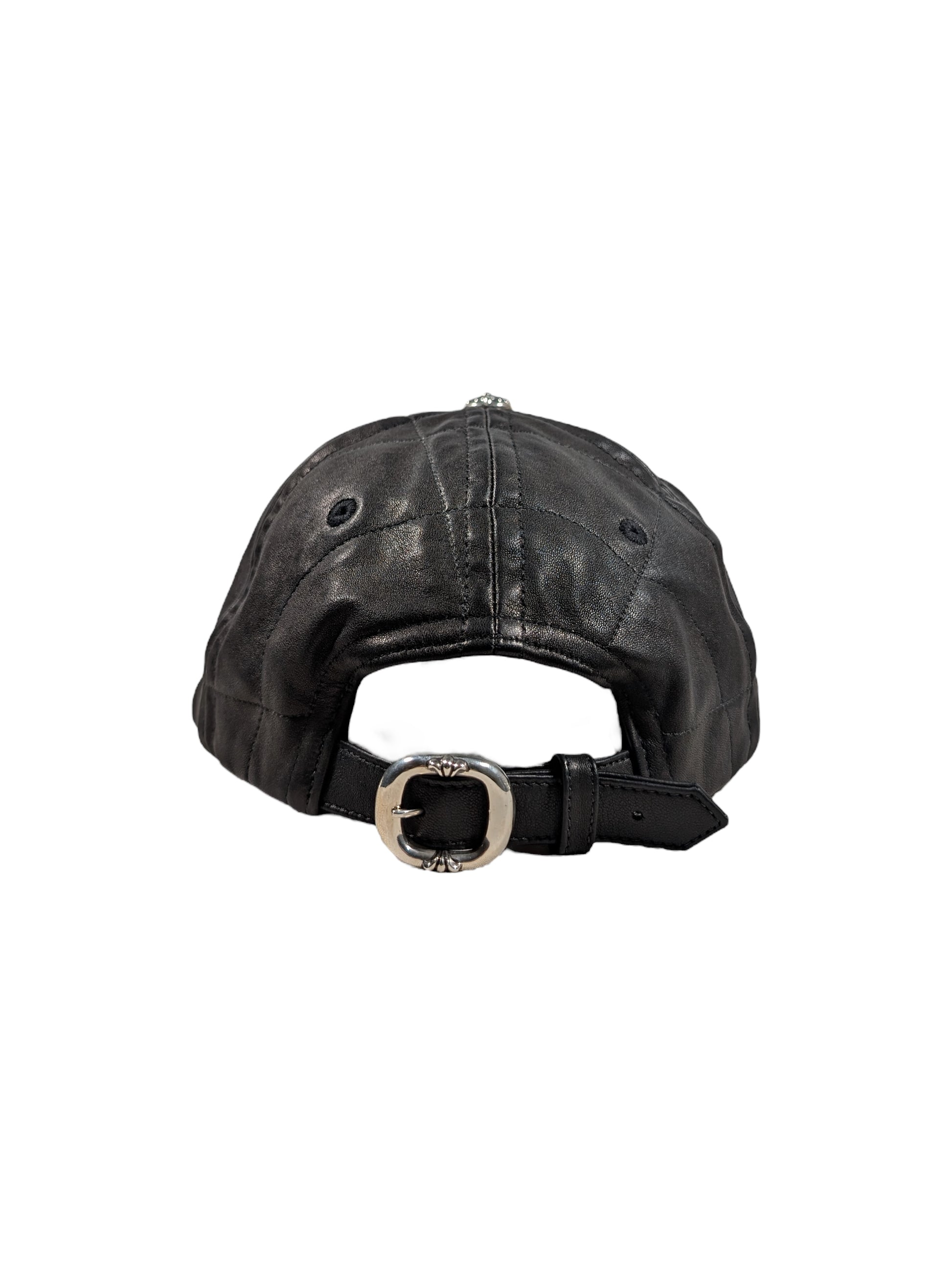 chrome hearts spiderweb trucker hat silver cross patch leather black gunslinger collectible fashion