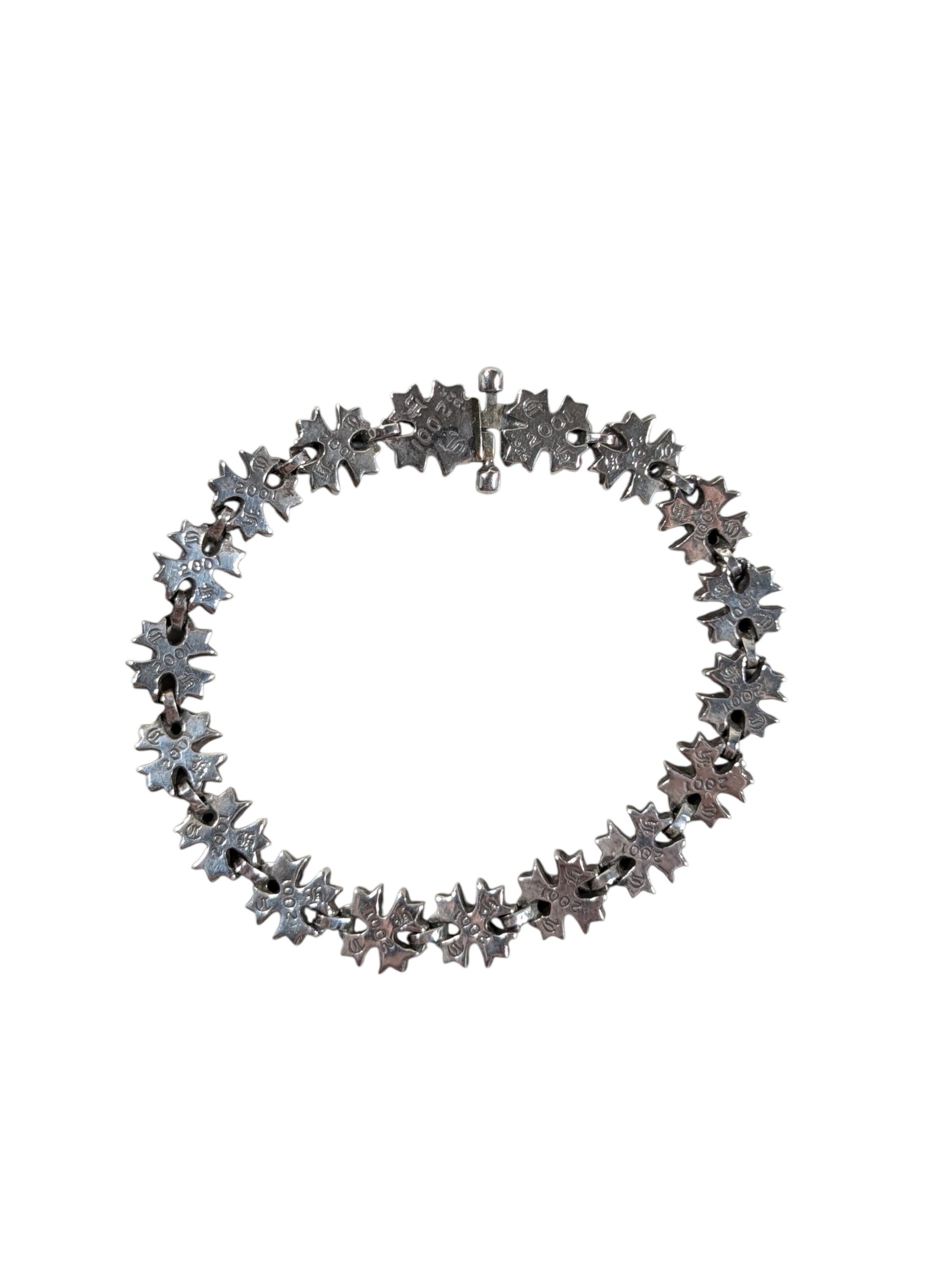 chrome hearts tiny ch plus bracelet back view sterling silver 925 blue sapphire collectible