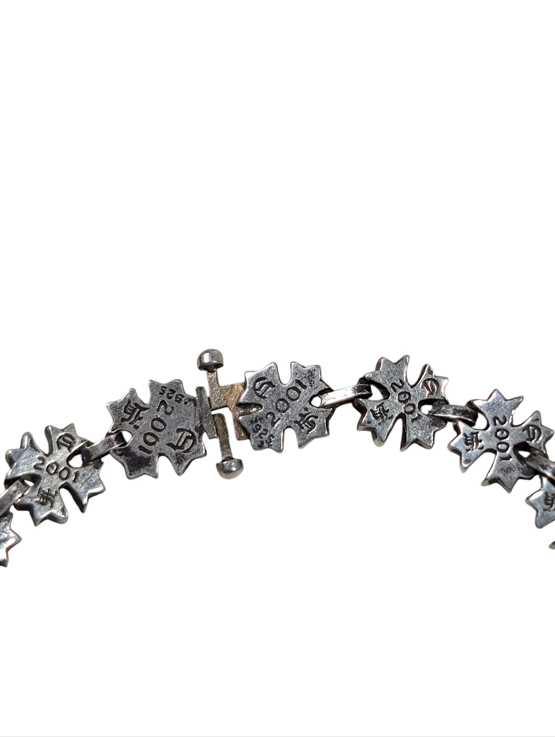 chrome hearts tiny plus bracelet detail sterling silver 925 jewelry rare collectible accessory