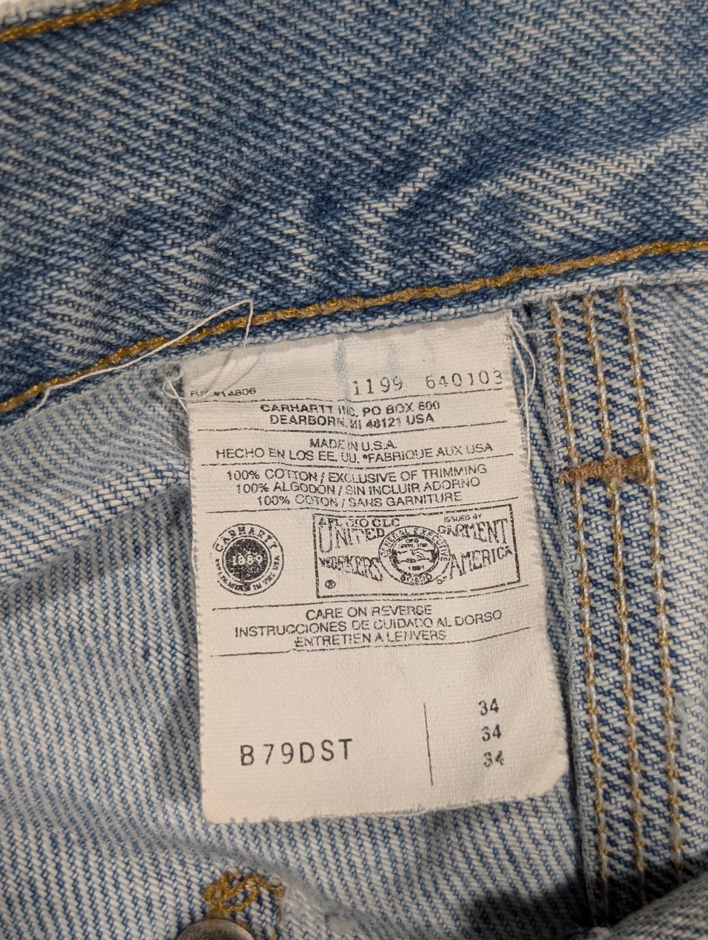 90s Carhartt Double Knee Denim Carpenter Shorts