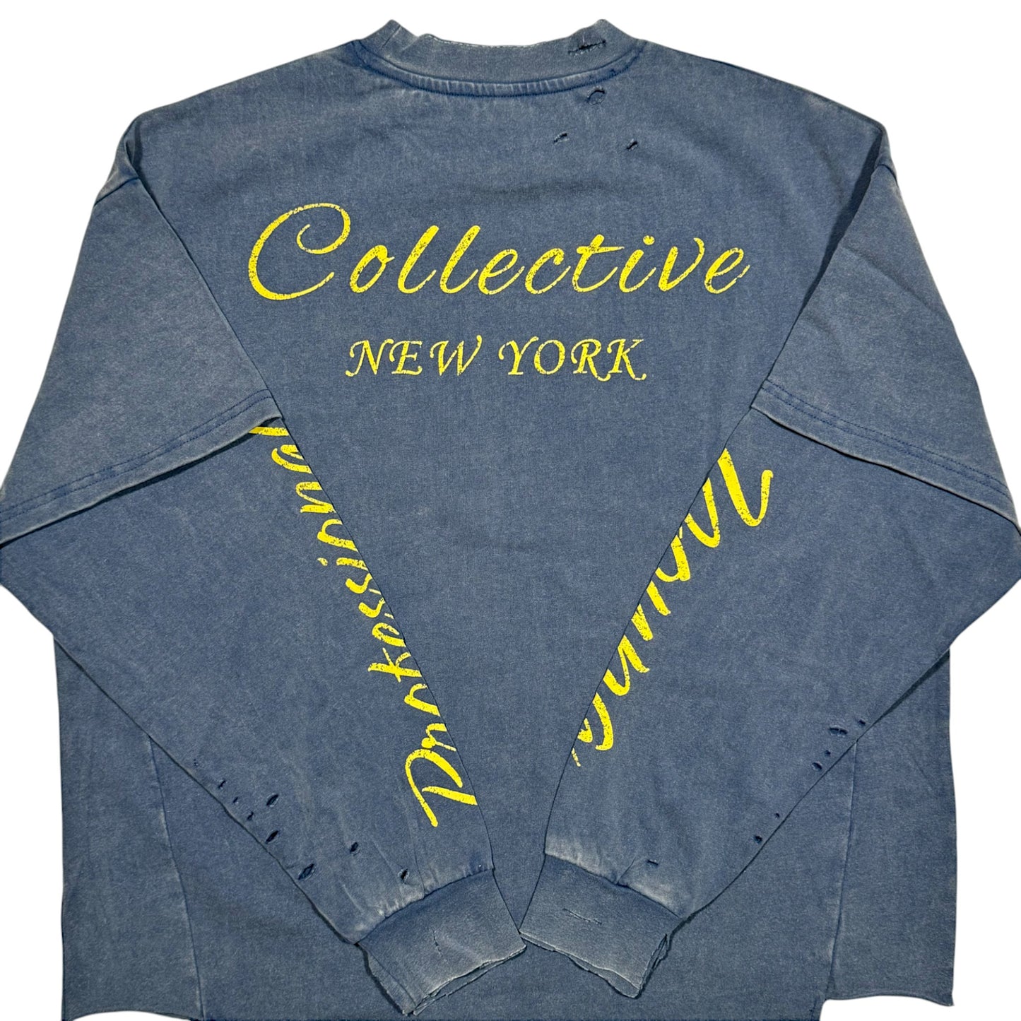 YP Collective YP Assemblage Double Layer T-Shirt - Washed Blue/Yellow