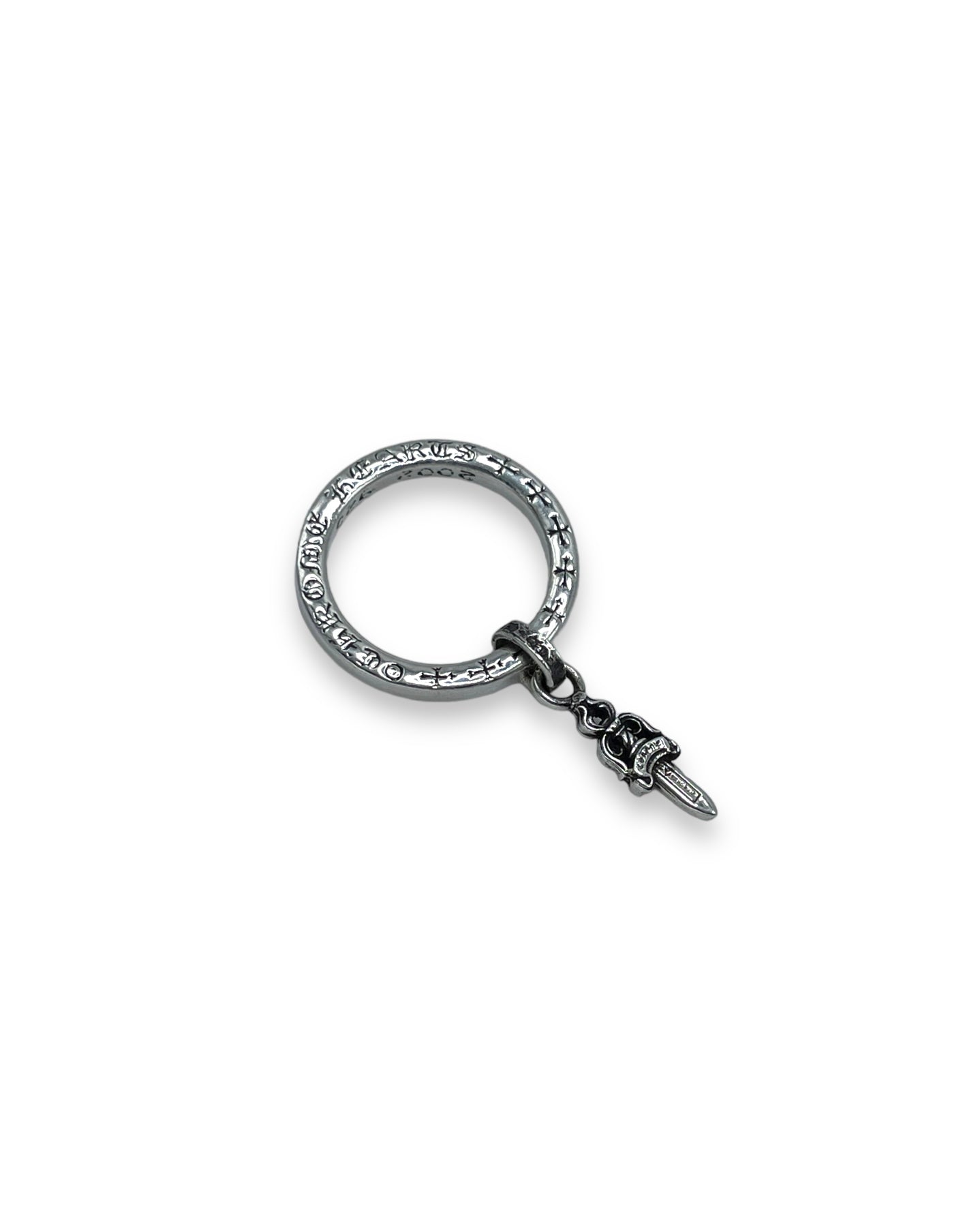 Chrome Hearts Dagger Charm Ring (7.5) Authenticated Designer