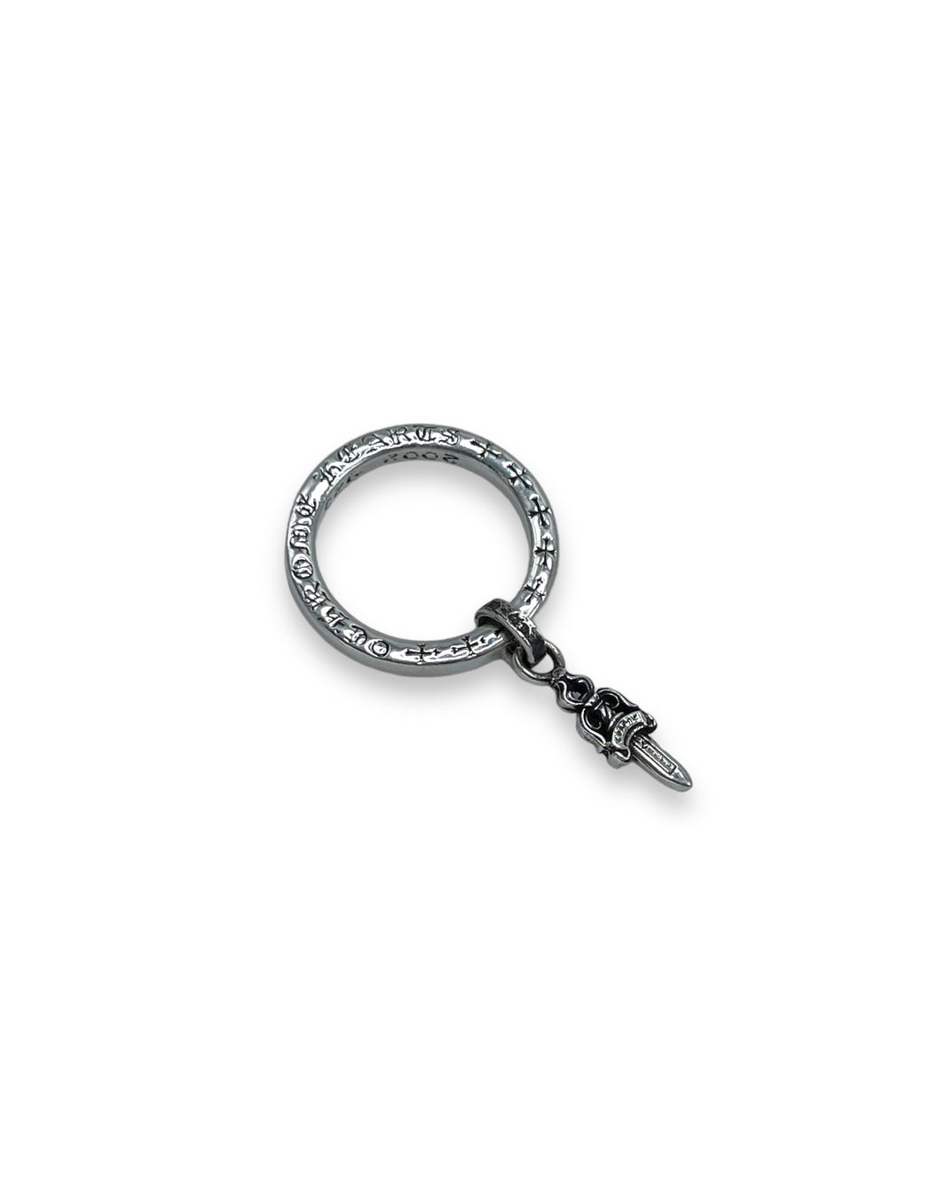 Chrome Hearts Dagger Charm Ring (7.5) Authenticated Designer