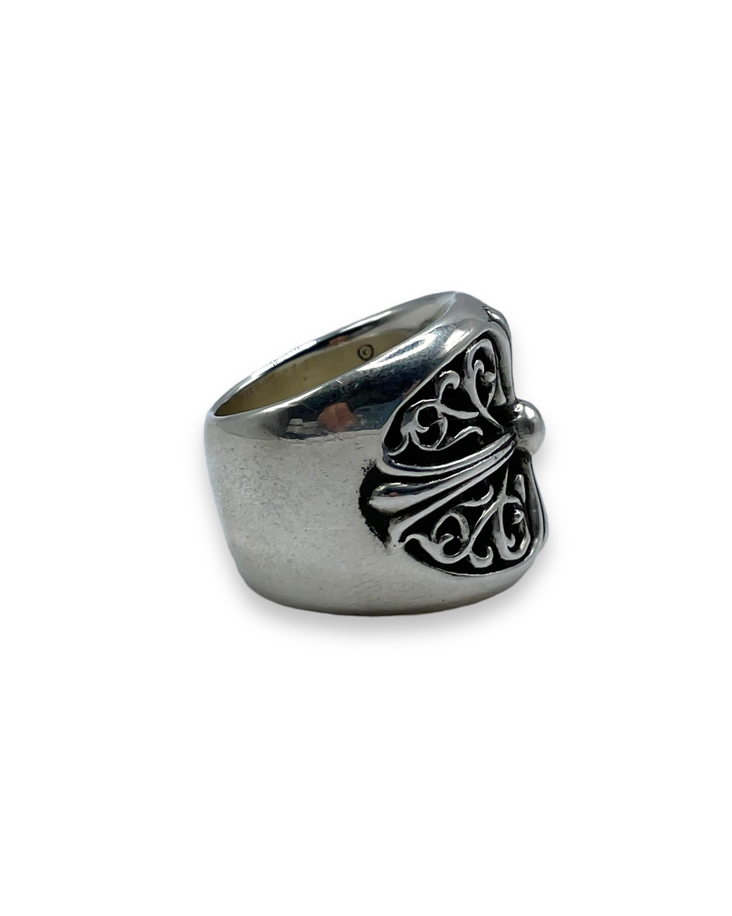 Chrome Hearts Oval Cross Ring (9) Sterling Silver Hardware