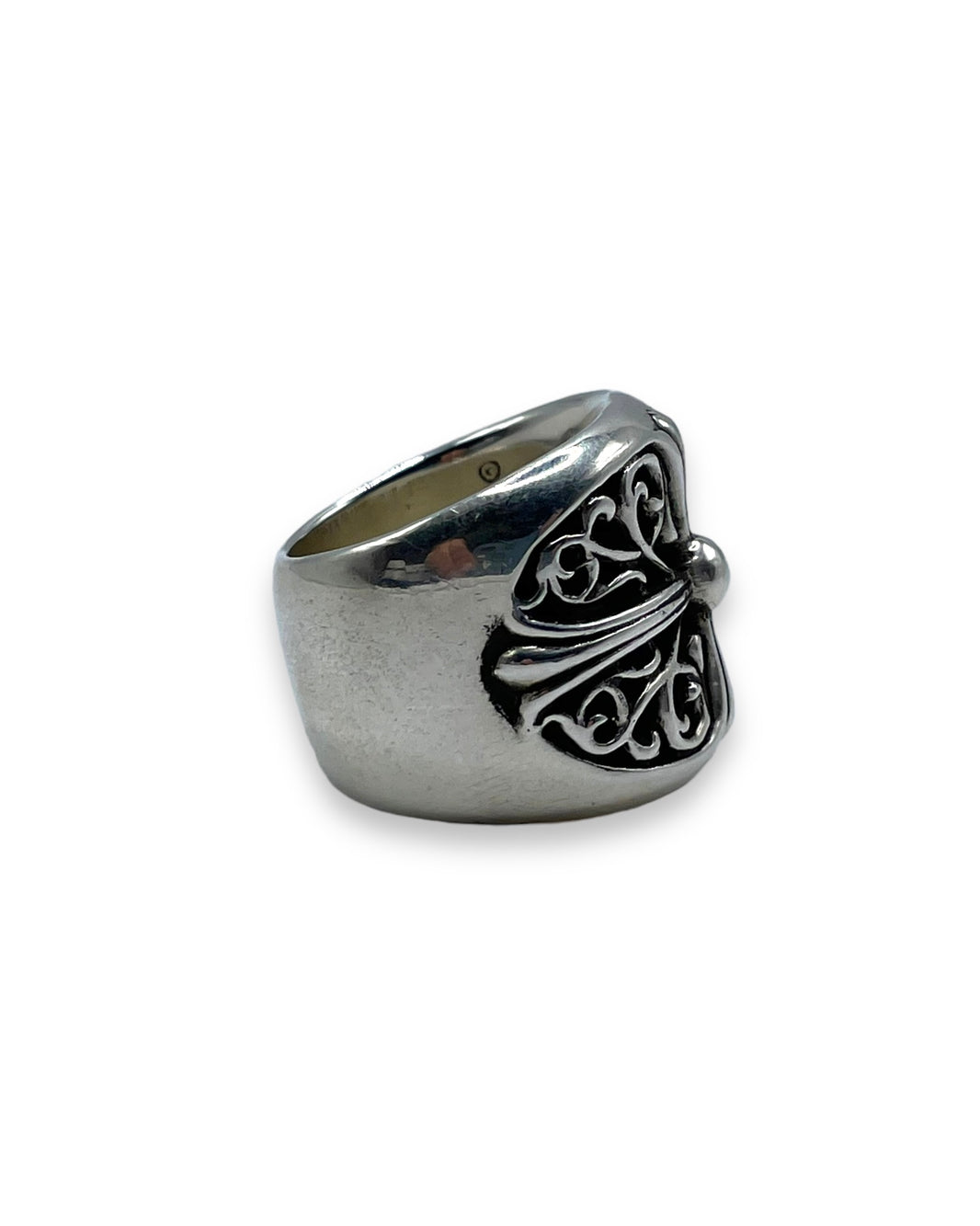 Chrome Hearts Oval Cross Ring (9) Sterling Silver Hardware