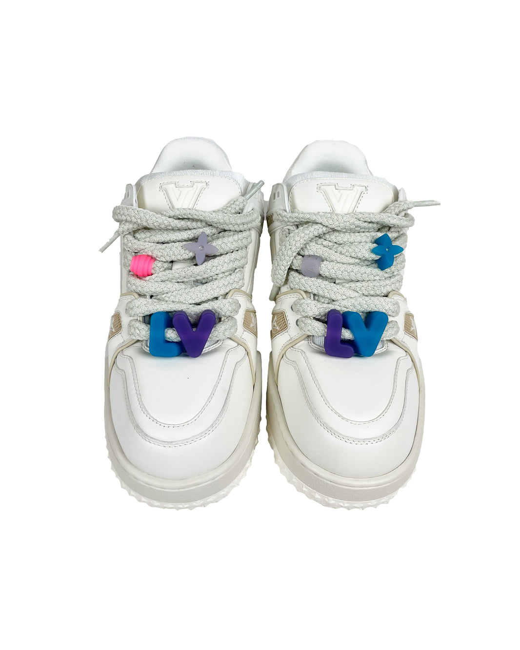 Louis Vuitton White Trainer Maxi Sneaker Sterling Silver Hardware