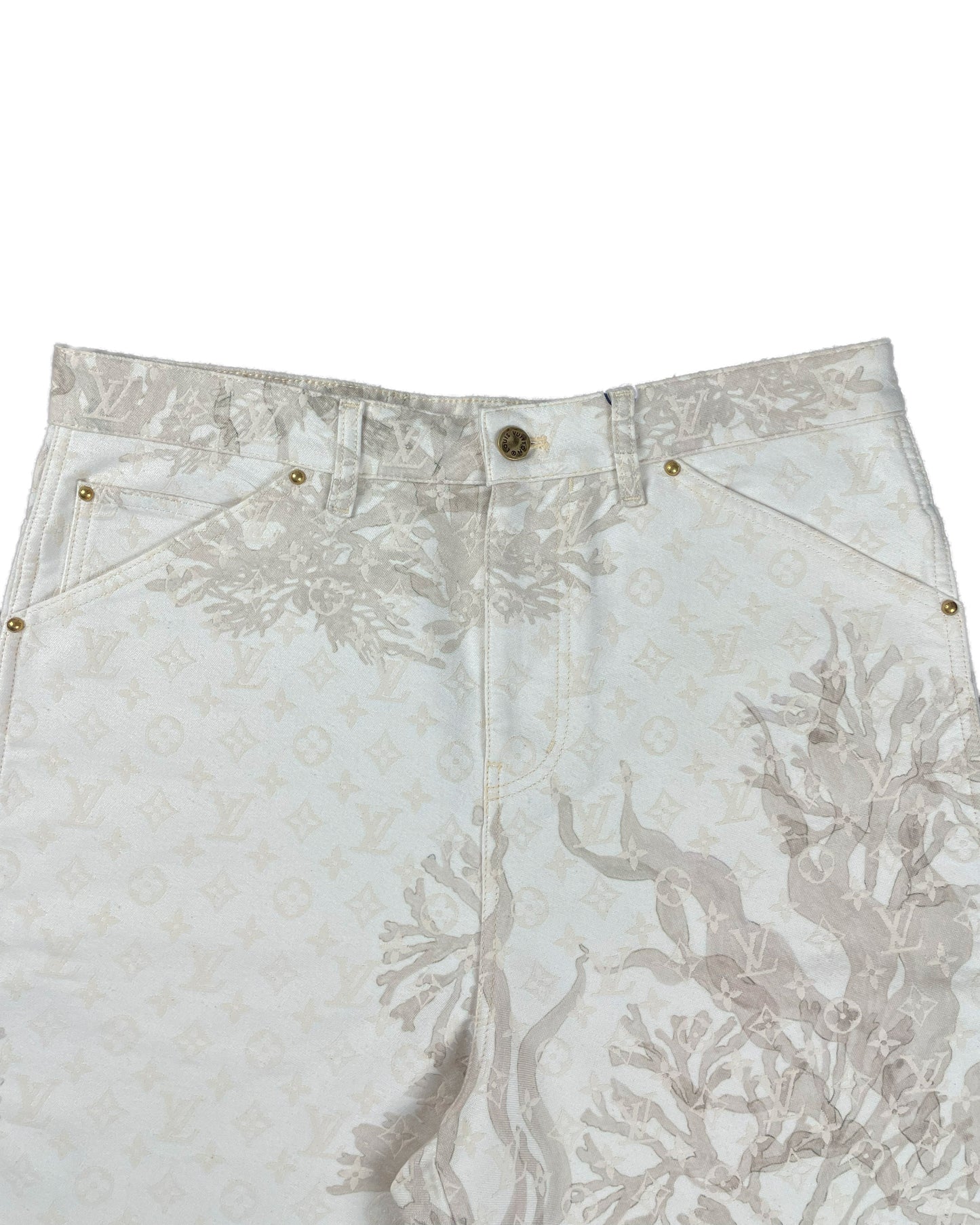 Aquagarden Bermuda Carpenter Monogram Denim Shorts