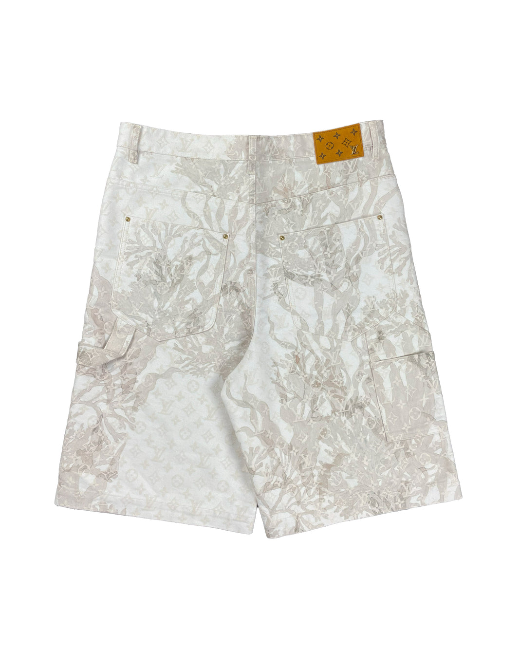 Louis Vuitton Aquagarden Bermuda Carpenter Monogram Denim Shorts Sterling Silver Hardware