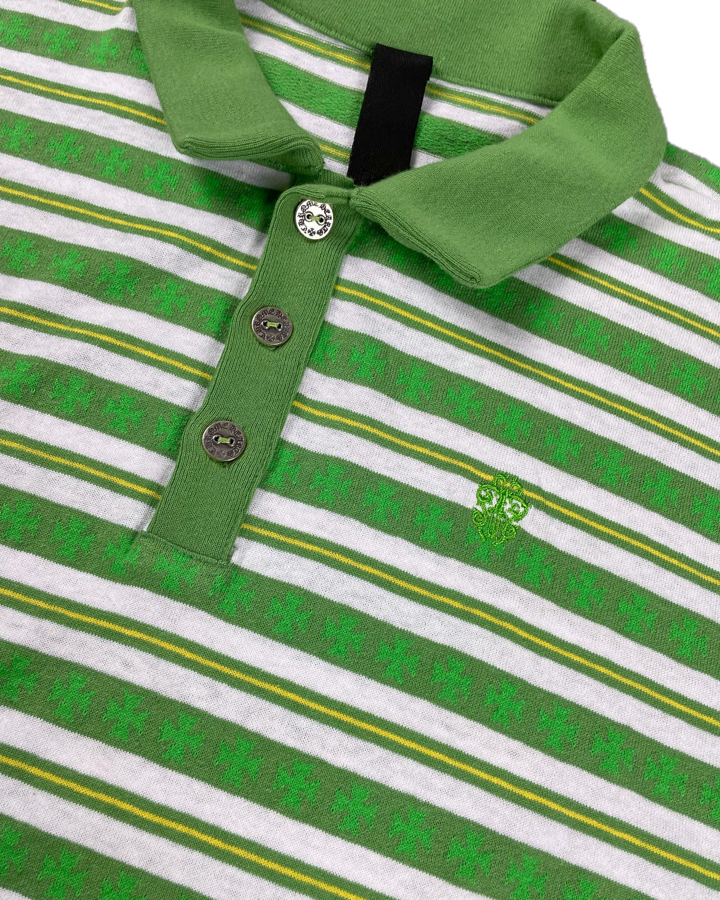 Green Striped CH Plus LS Polo Shirt